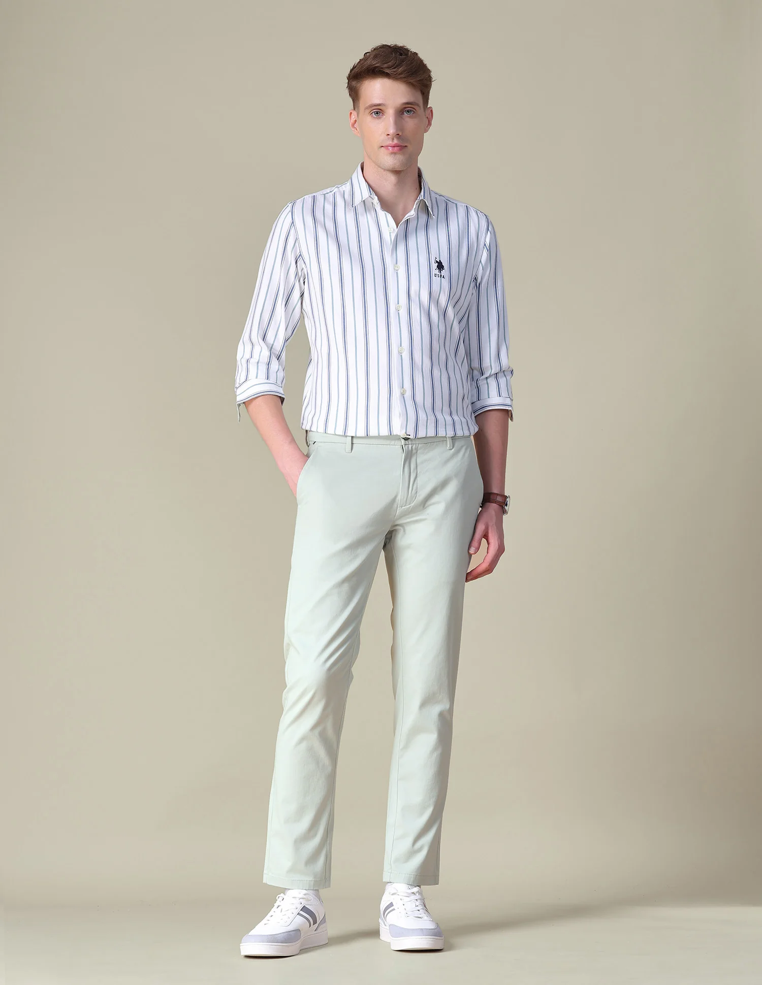 Twill Austin Trim Regular Fit Trousers - Image 3