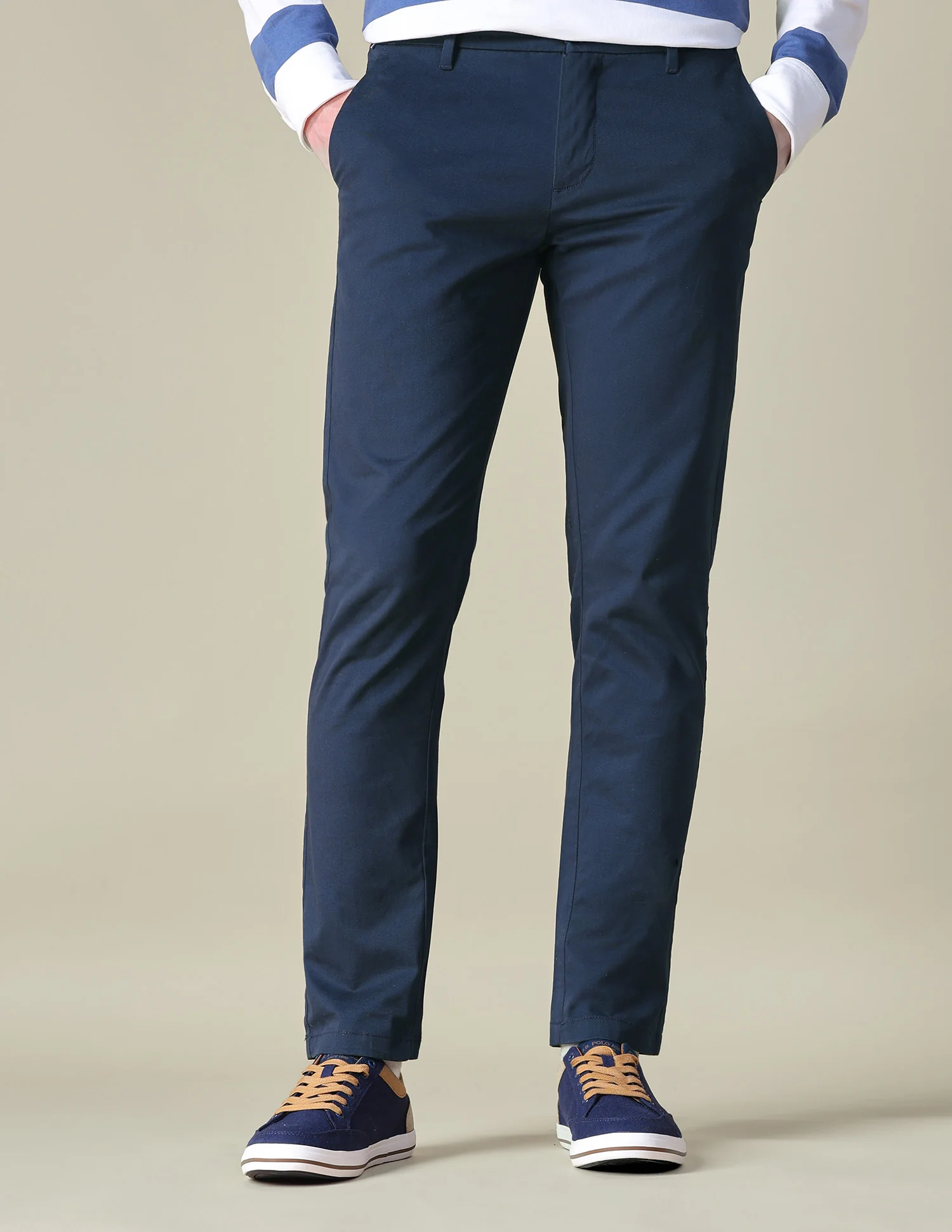 Twill Austin Trim Regular Fit Trousers