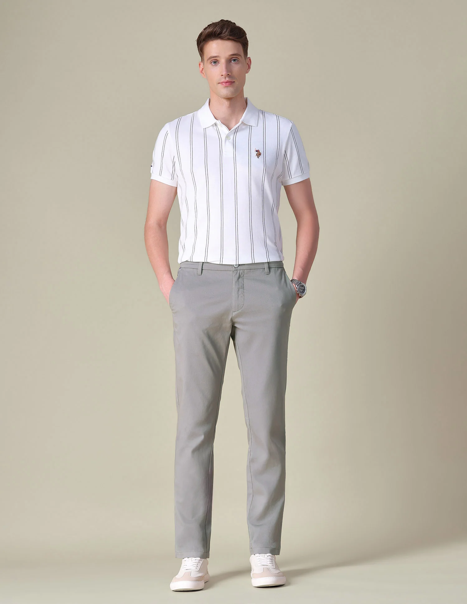 Twill Denver Slim Fit Trousers - Image 3