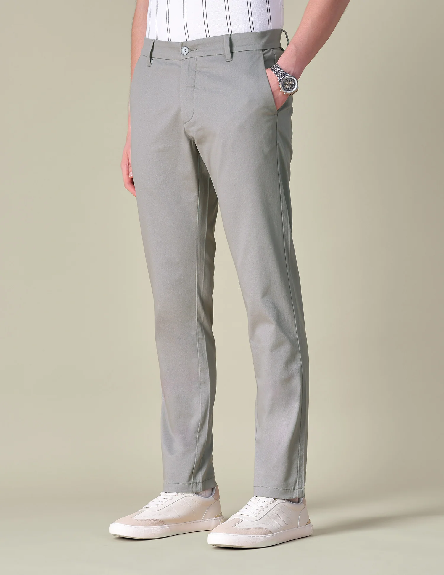 Twill Denver Slim Fit Trousers - Image 4