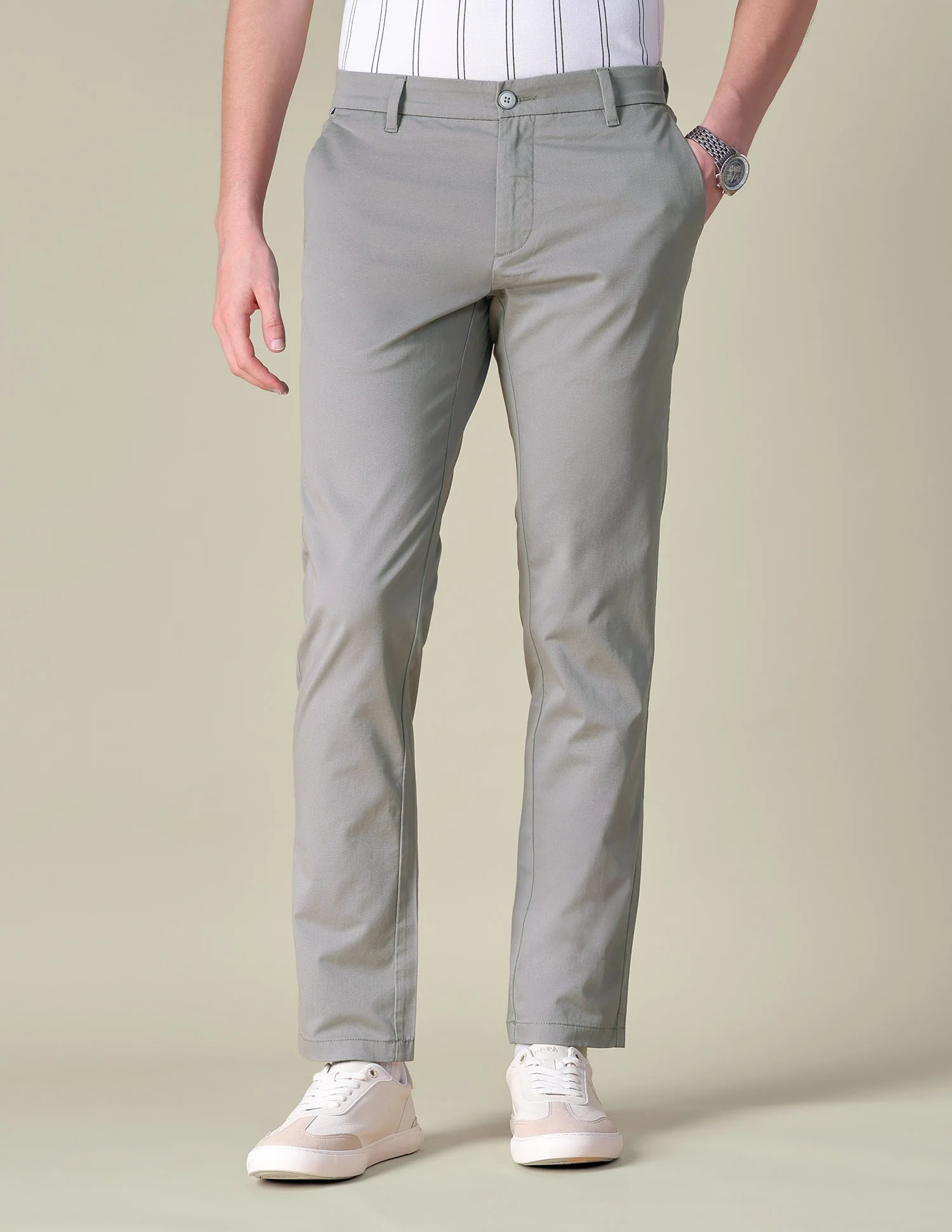 Twill Denver Slim Fit Trousers - Image 6