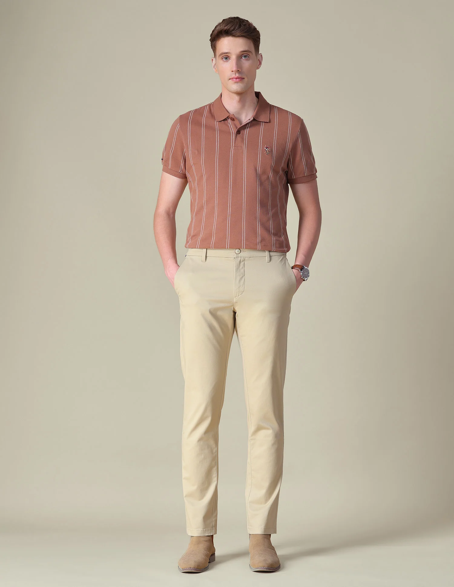 Twill Denver Slim Fit Trousers - Image 3