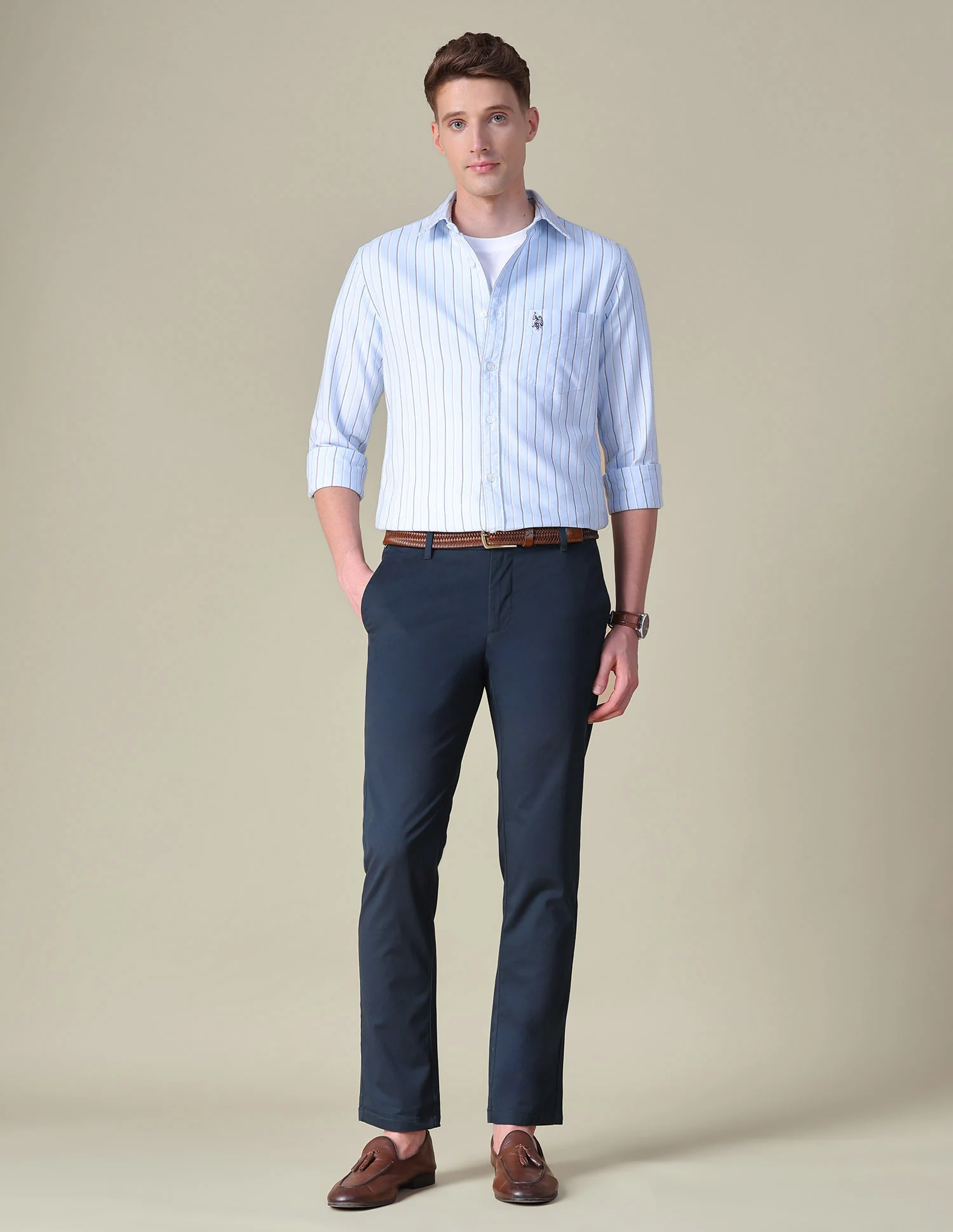 Twill Denver Slim Fit Trousers - Image 3