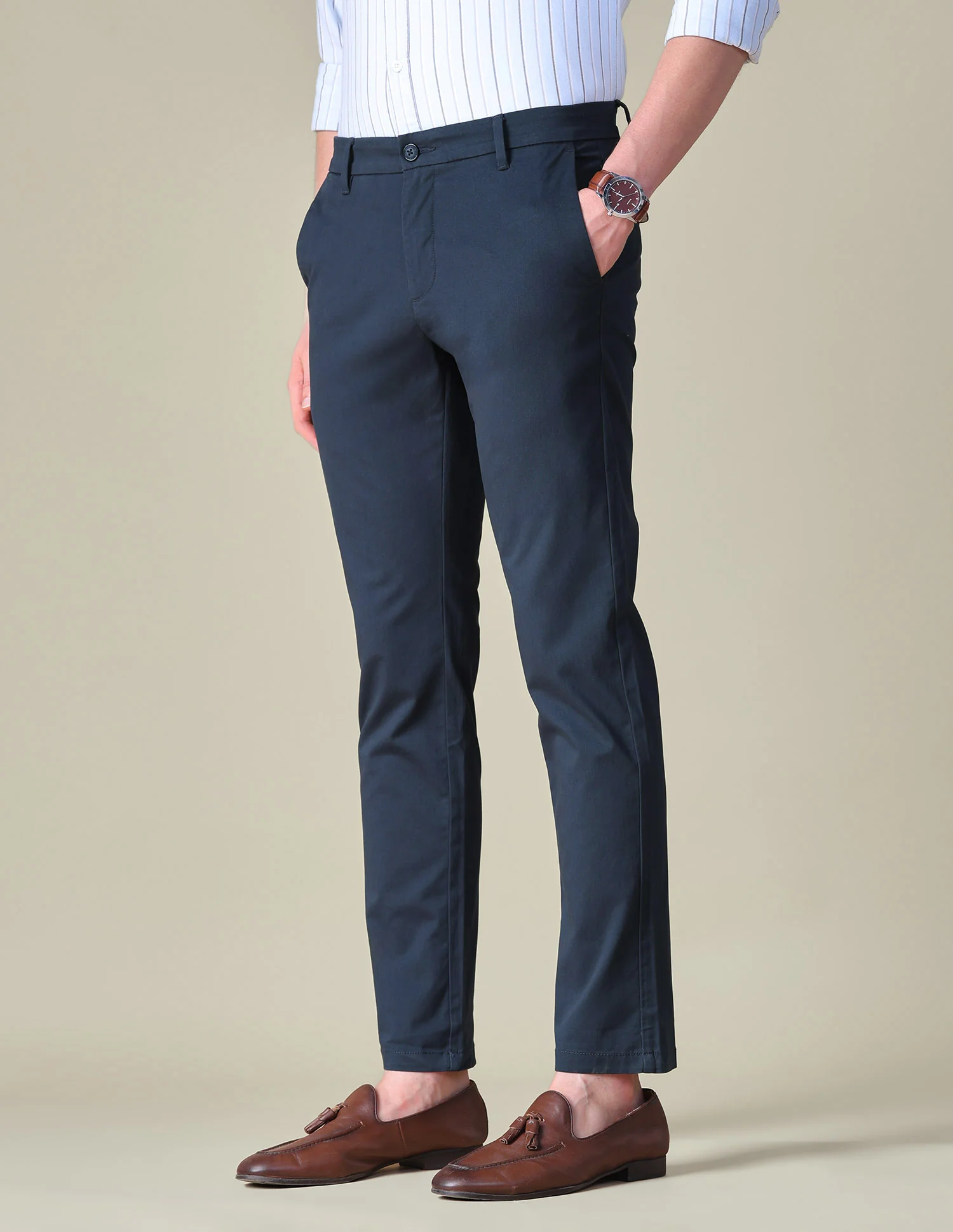 Twill Denver Slim Fit Trousers - Image 4