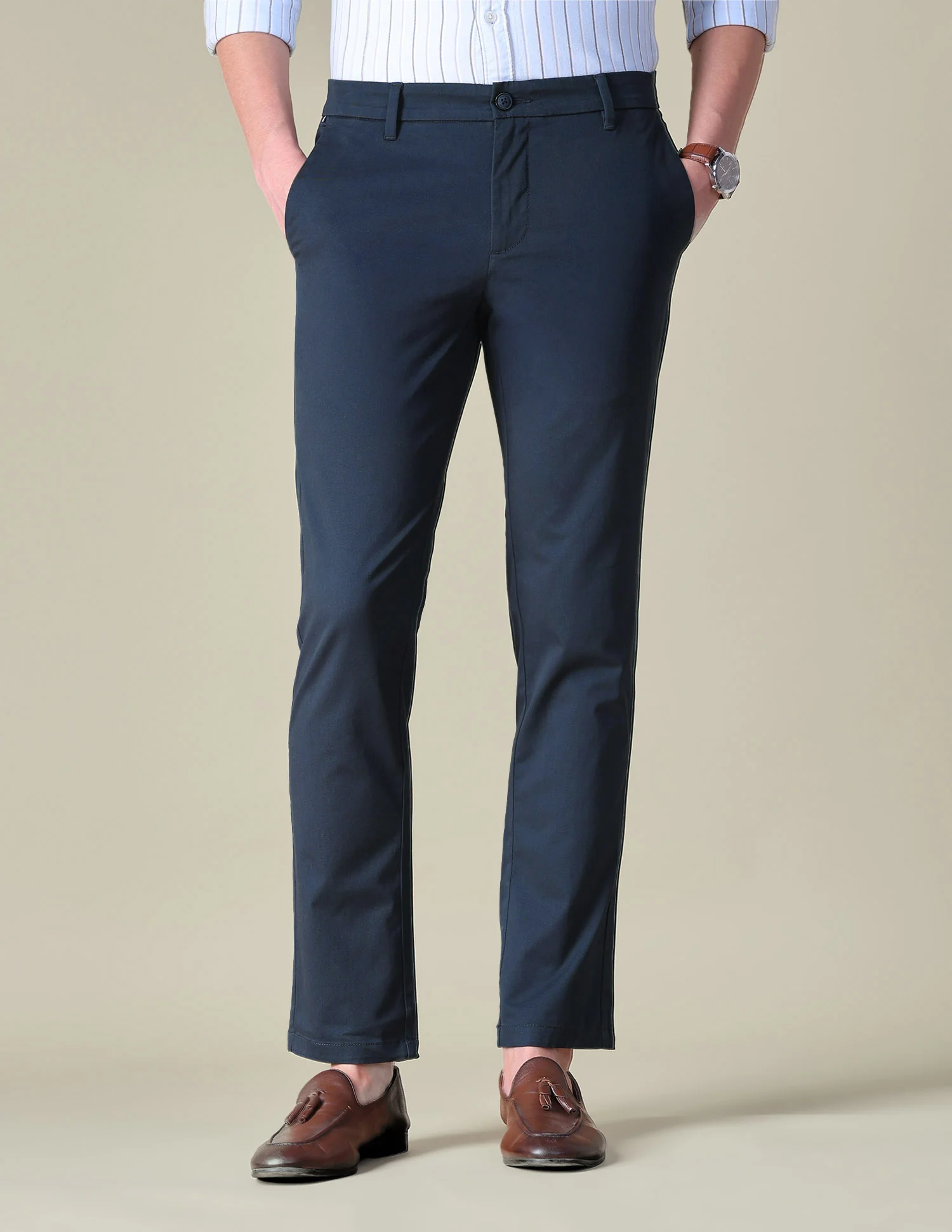 Twill Denver Slim Fit Trousers - Image 6