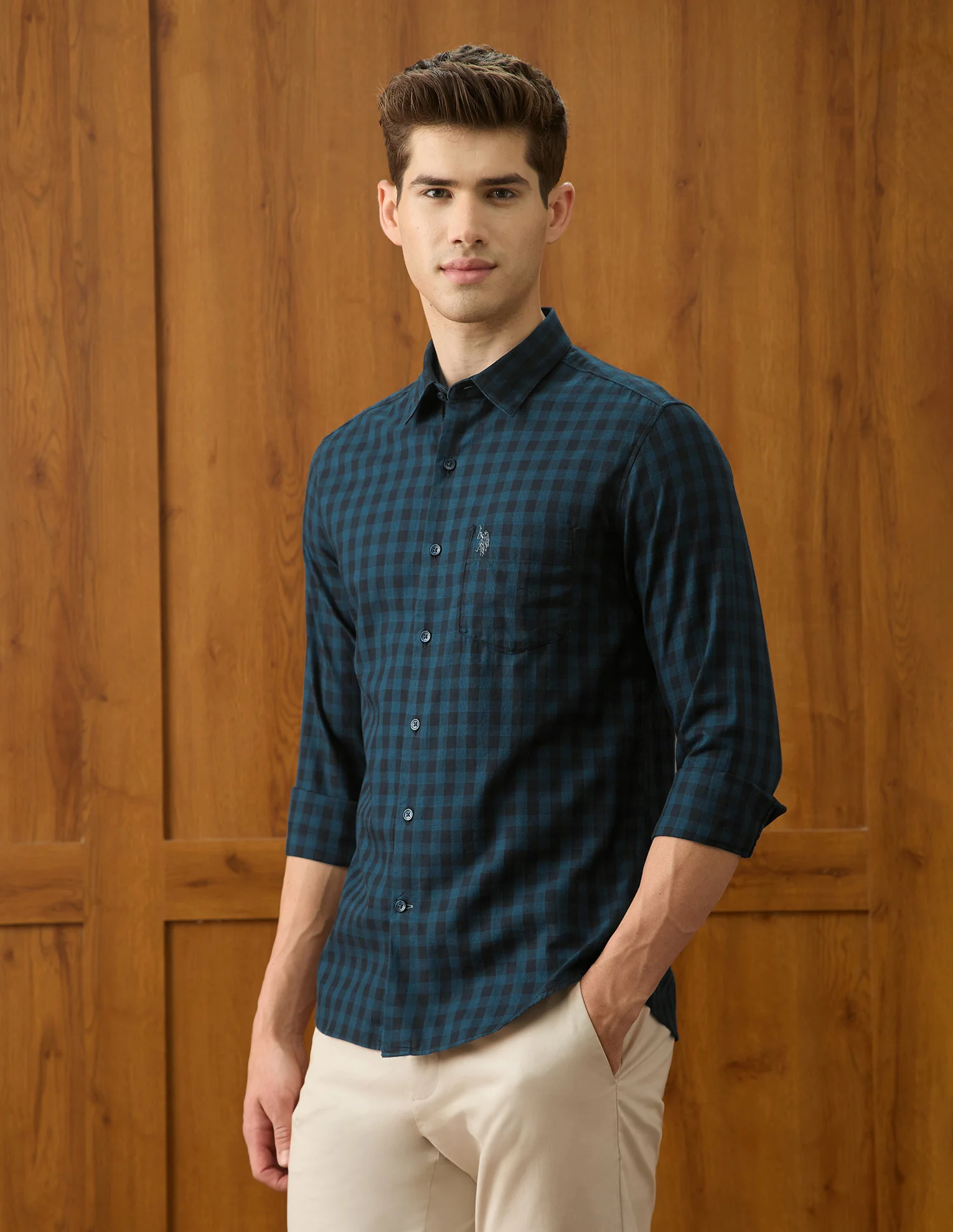 Twill Gingham Checked Shirt - Image 4