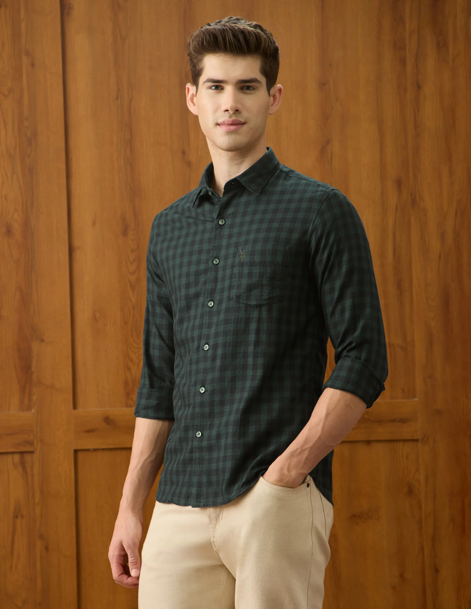 Twill Gingham Checked Shirt - Image 4