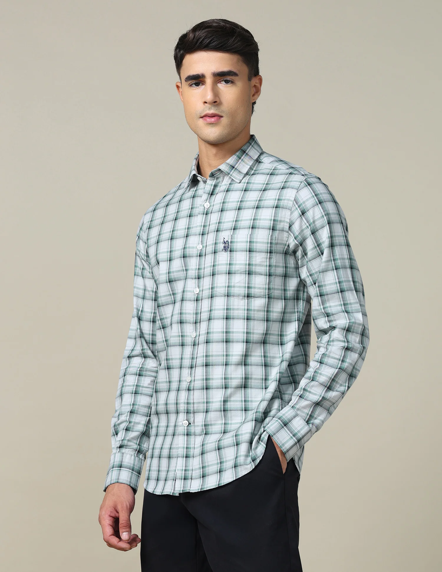 Twill Plaid Checked Shirt - Image 4