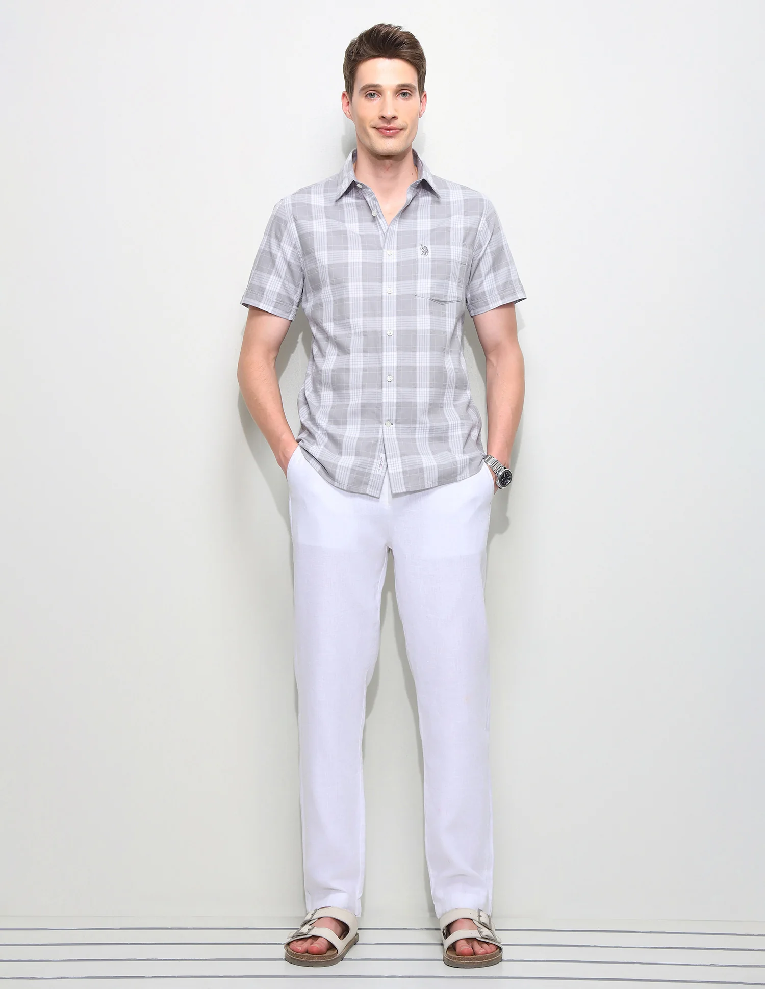 Twill Regular Fit Grid Tattersall Checked Shirt - Image 3