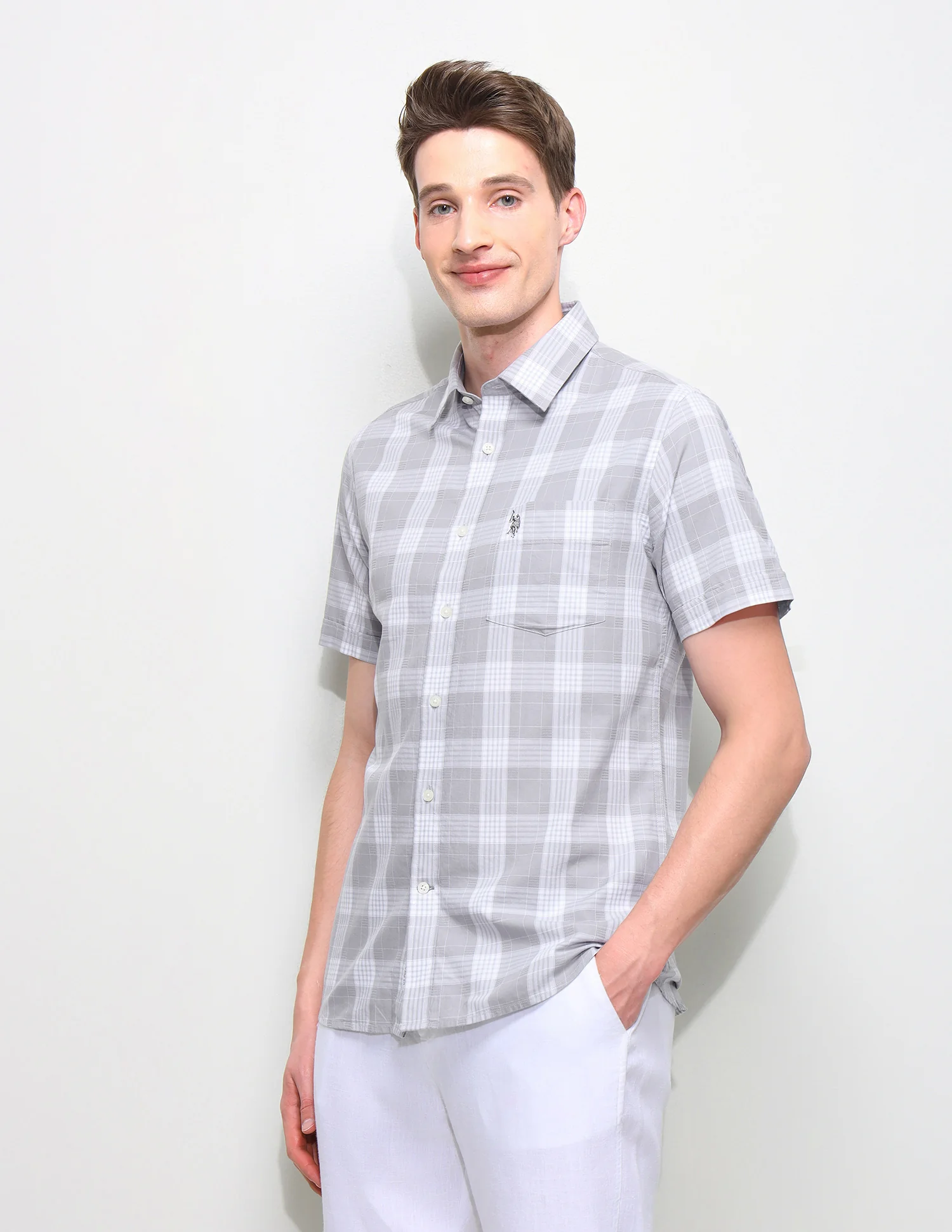 Twill Regular Fit Grid Tattersall Checked Shirt - Image 4