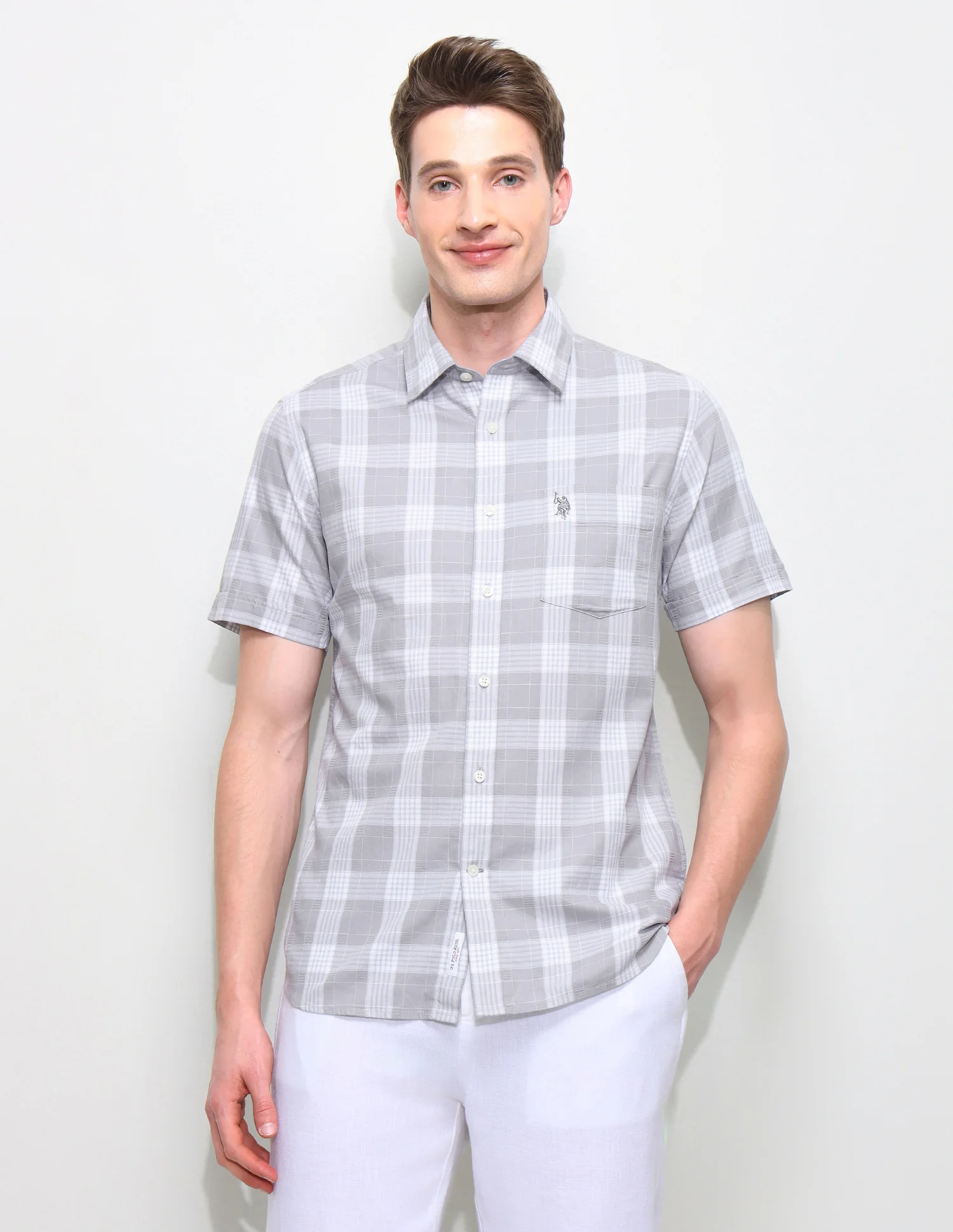 Twill Regular Fit Grid Tattersall Checked Shirt - Image 6