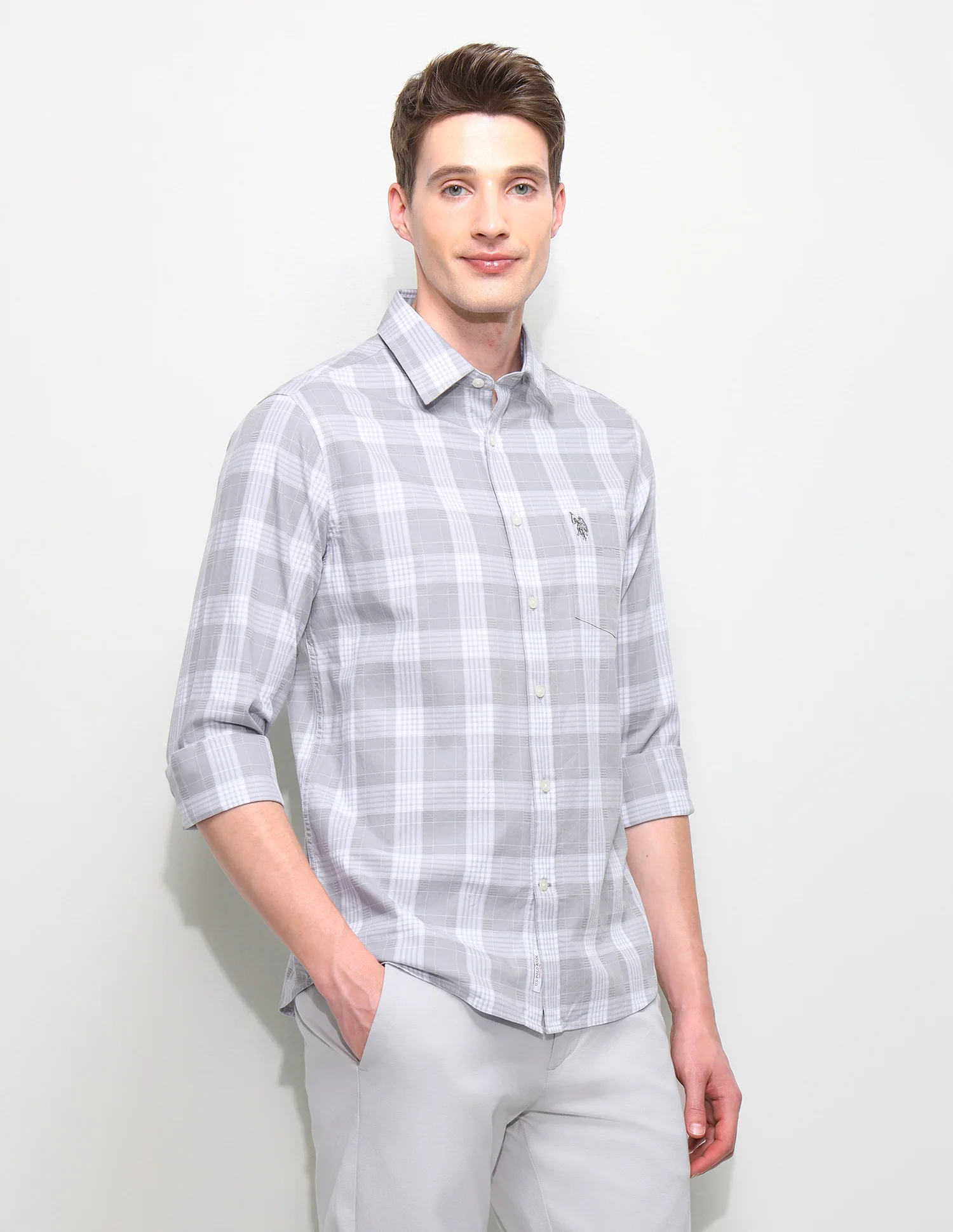 Twill Regular Fit Grid Tattersall Checked Shirt - Image 4