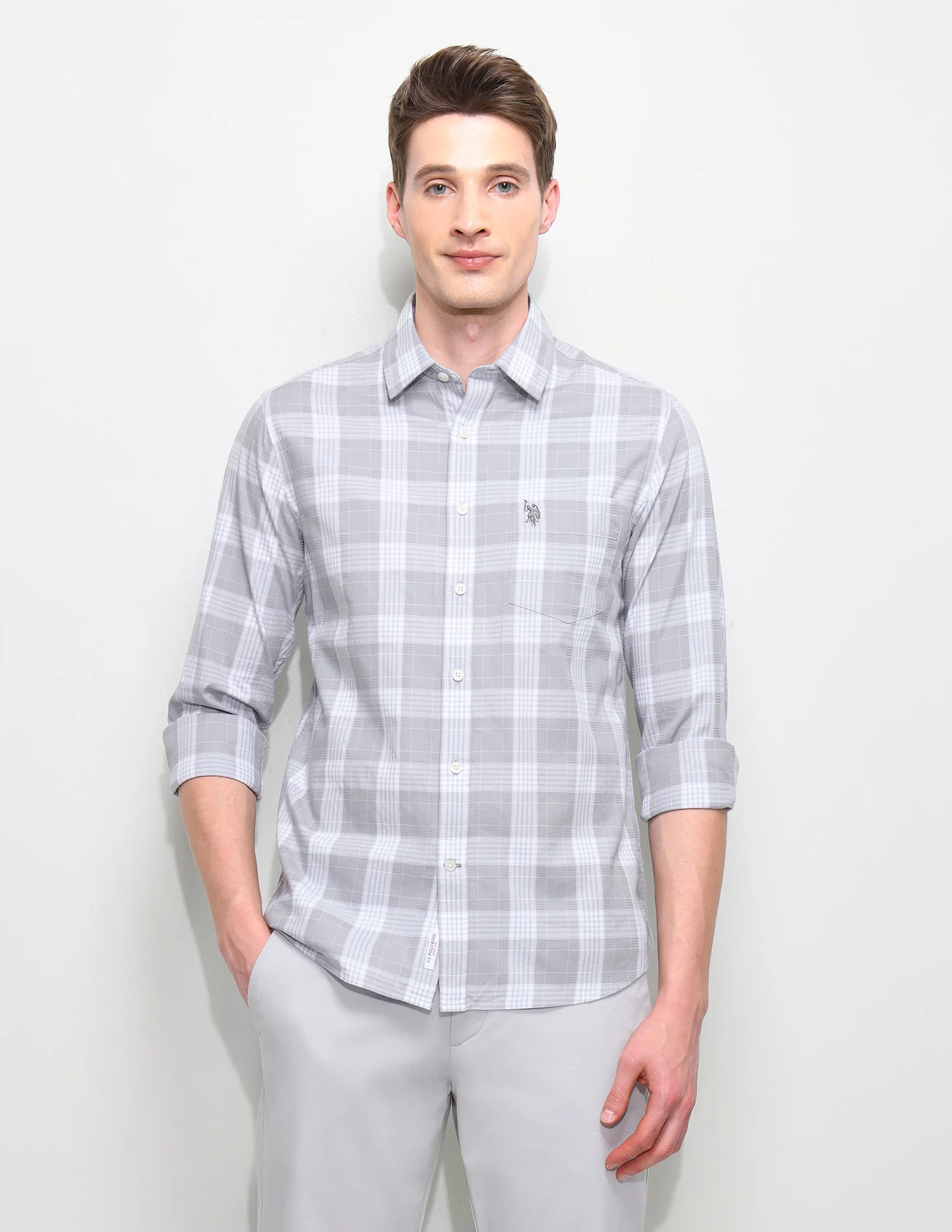 Twill Regular Fit Grid Tattersall Checked Shirt - Image 6