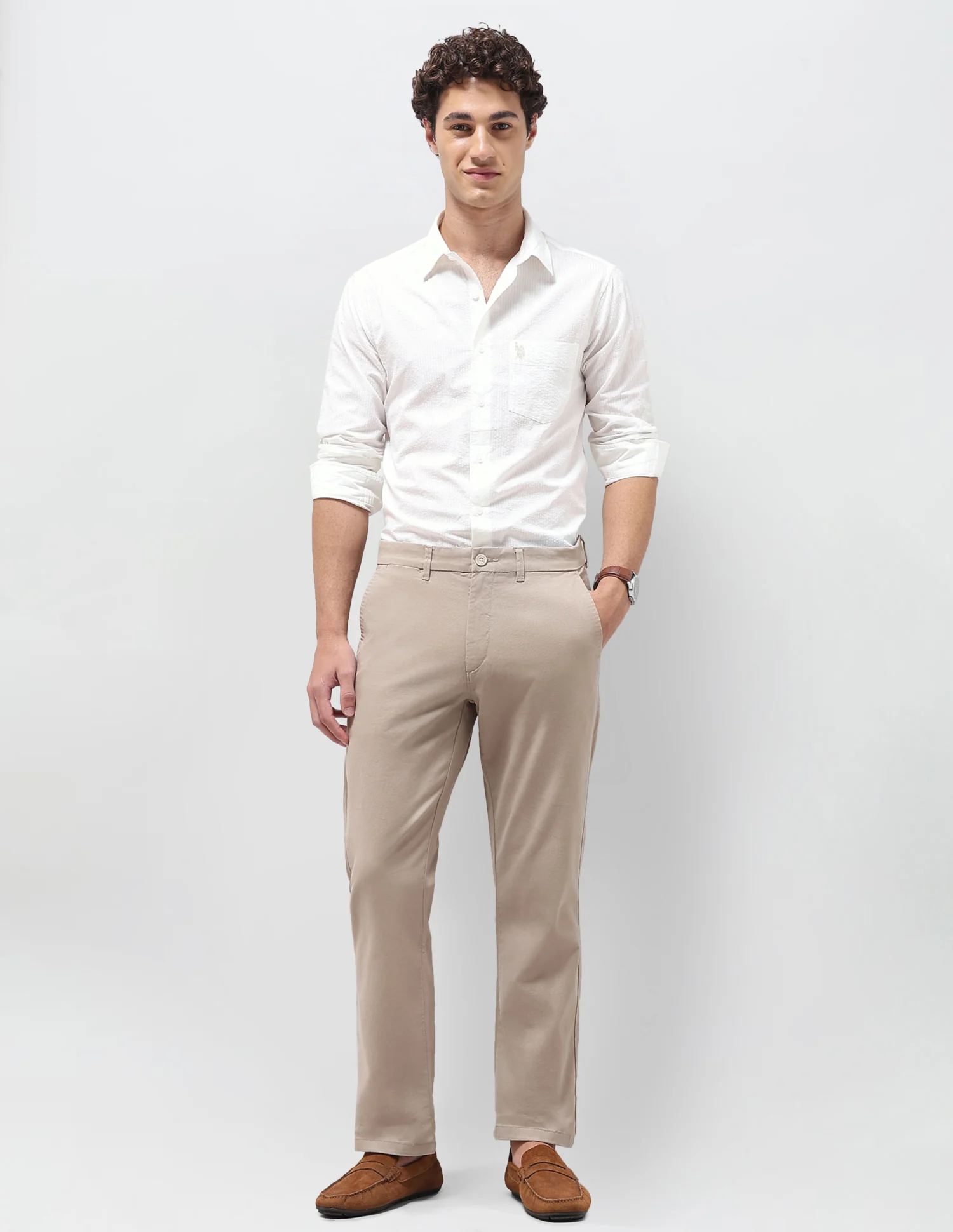 Twill Riley Straight Fit Trousers - Image 3