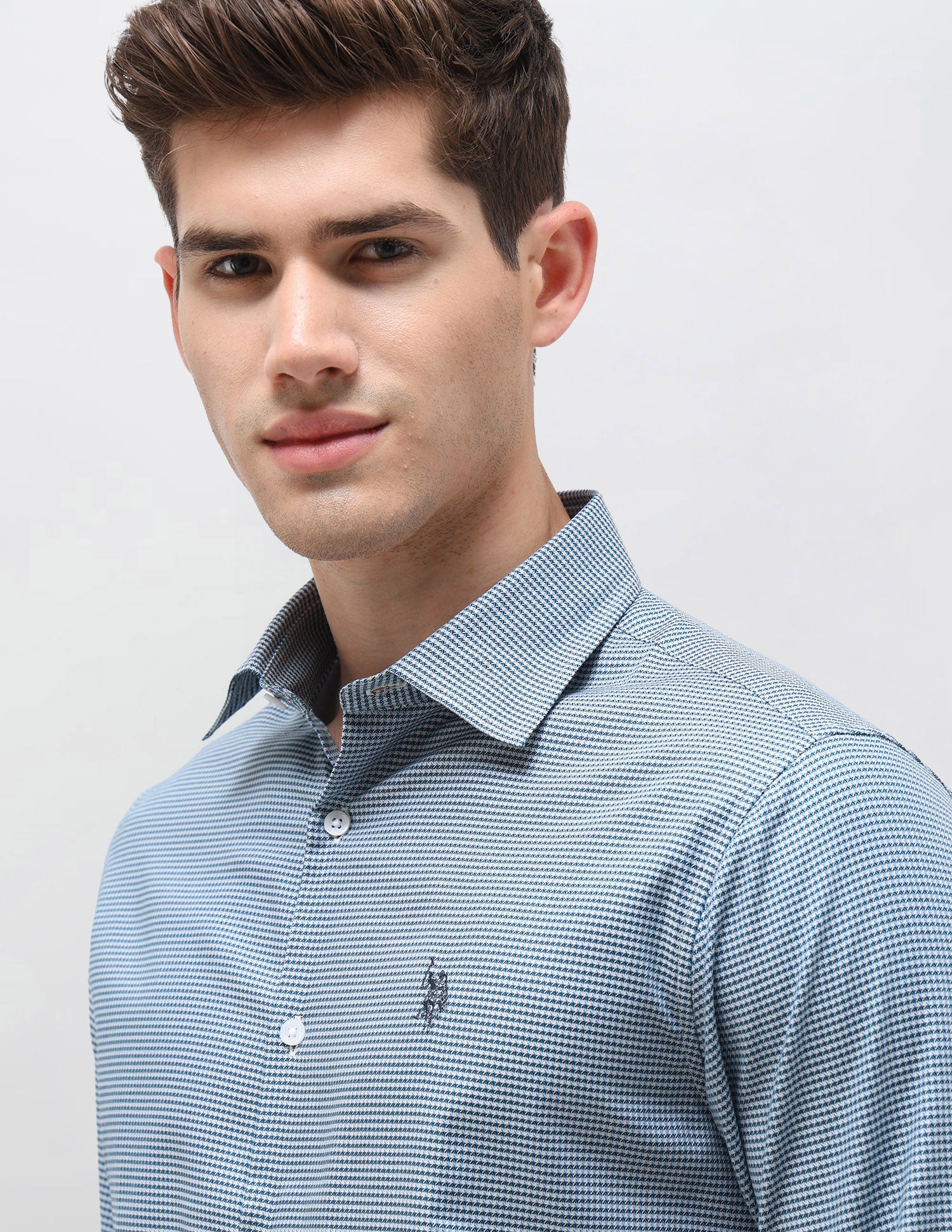 Twill Self Design Geometric Shirt - Image 7