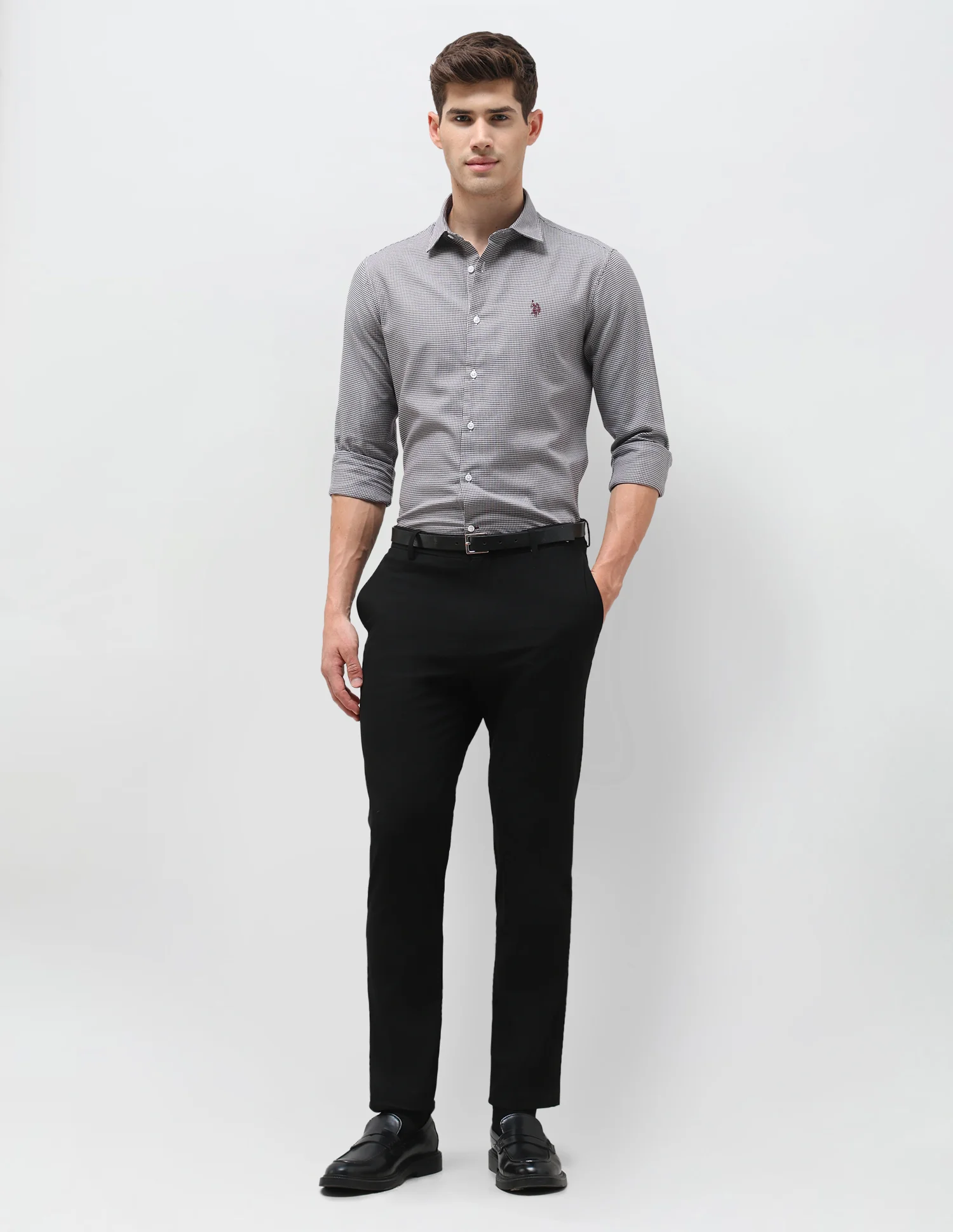 Twill Self Design Geometric Shirt - Image 3