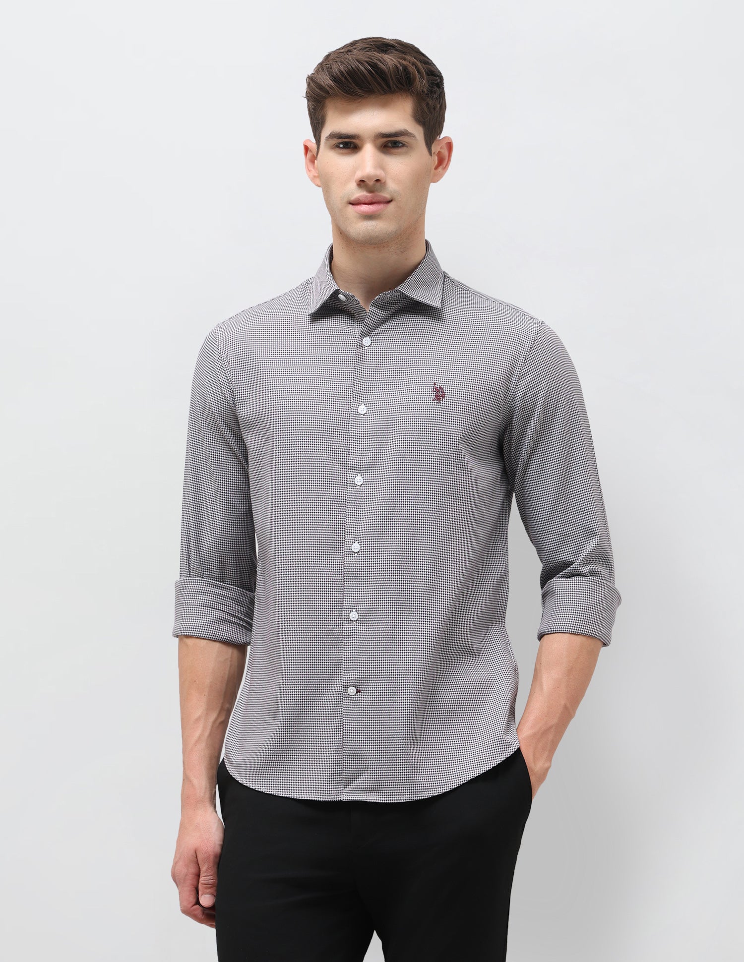 Twill Self Design Geometric Shirt - Image 6