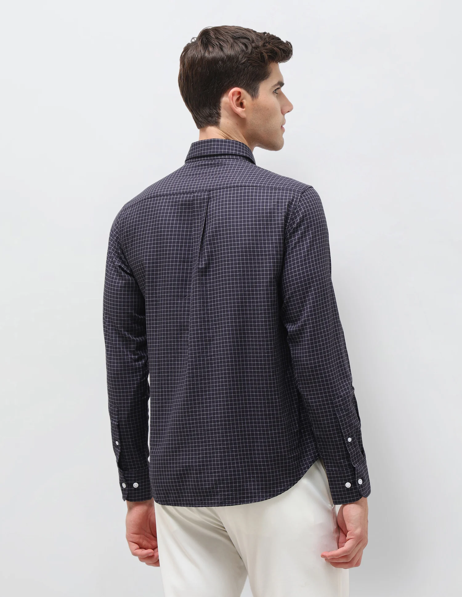 Twill Self Design Graph Checked Shirt - Image 5
