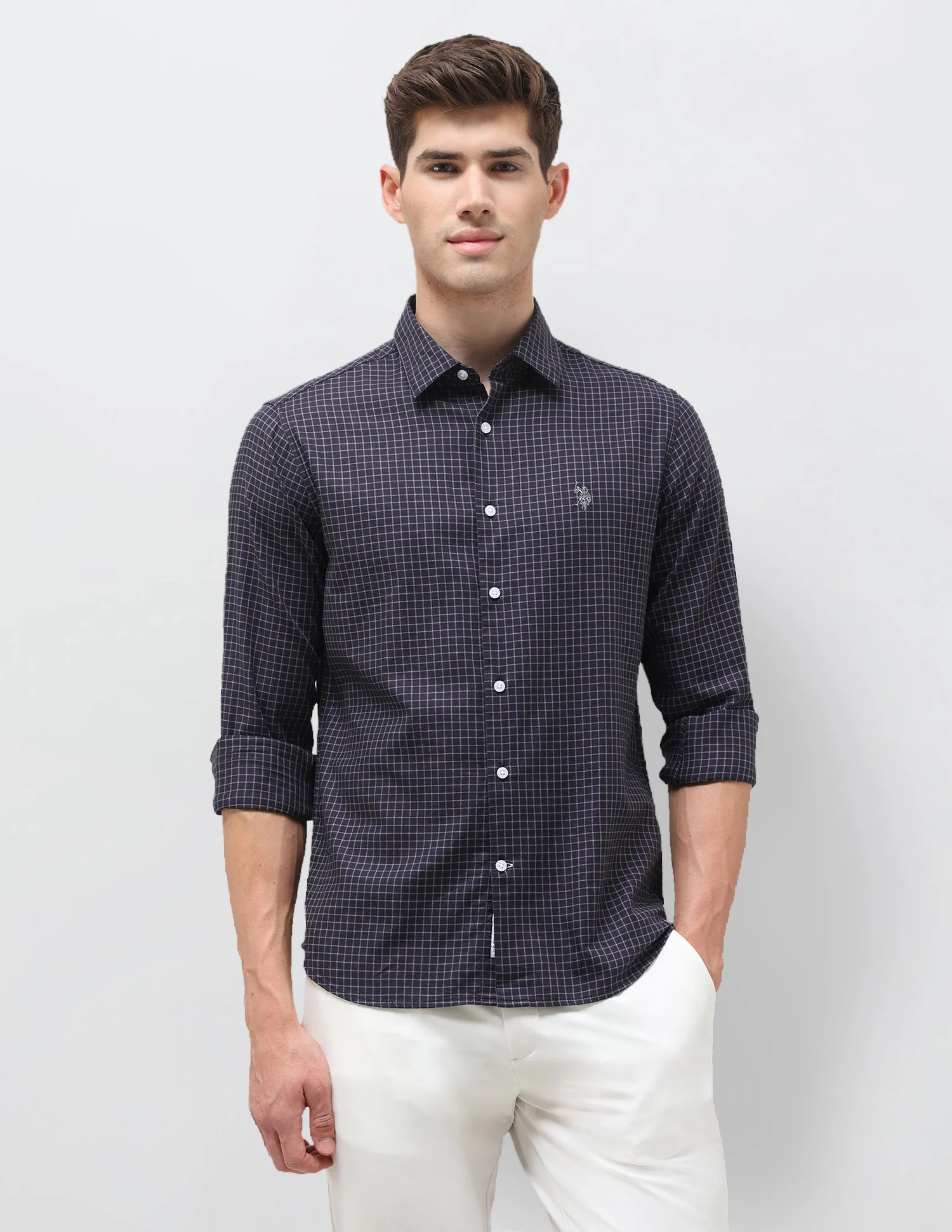 Twill Self Design Graph Checked Shirt - Image 6