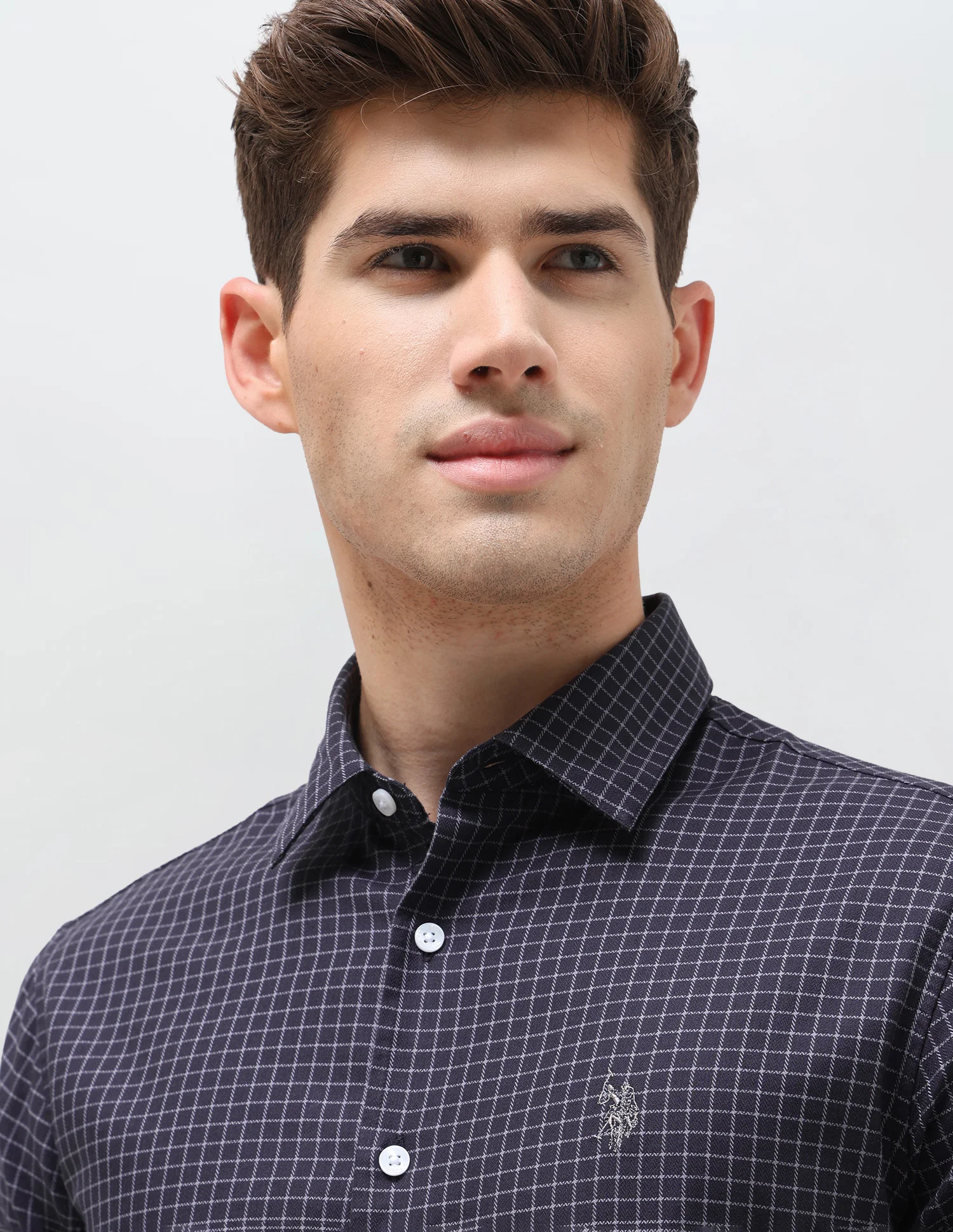 Twill Self Design Graph Checked Shirt - Image 7