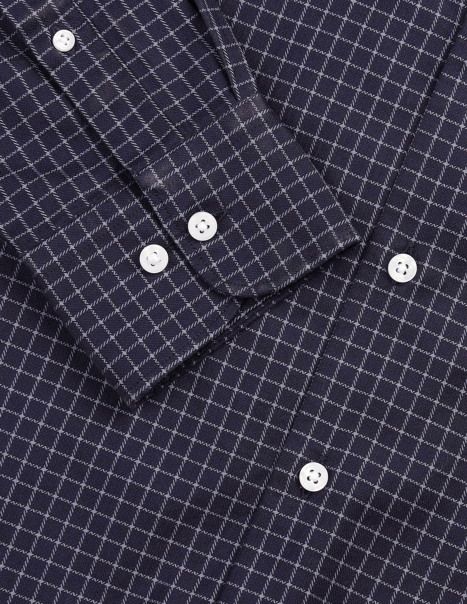 Twill Self Design Graph Checked Shirt - Image 8