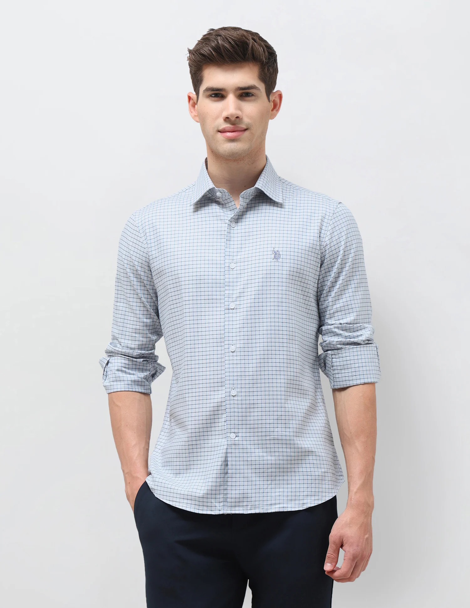 Twill Self Design Graph Checked Shirt - Image 6