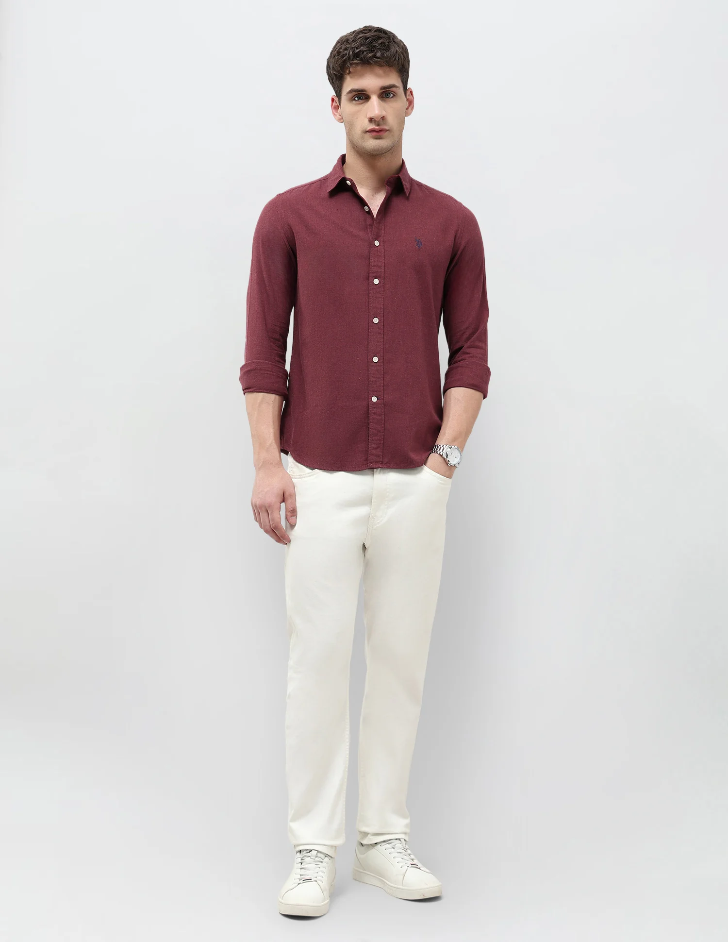 Twill Solid Regular Fit Shirt - Image 3