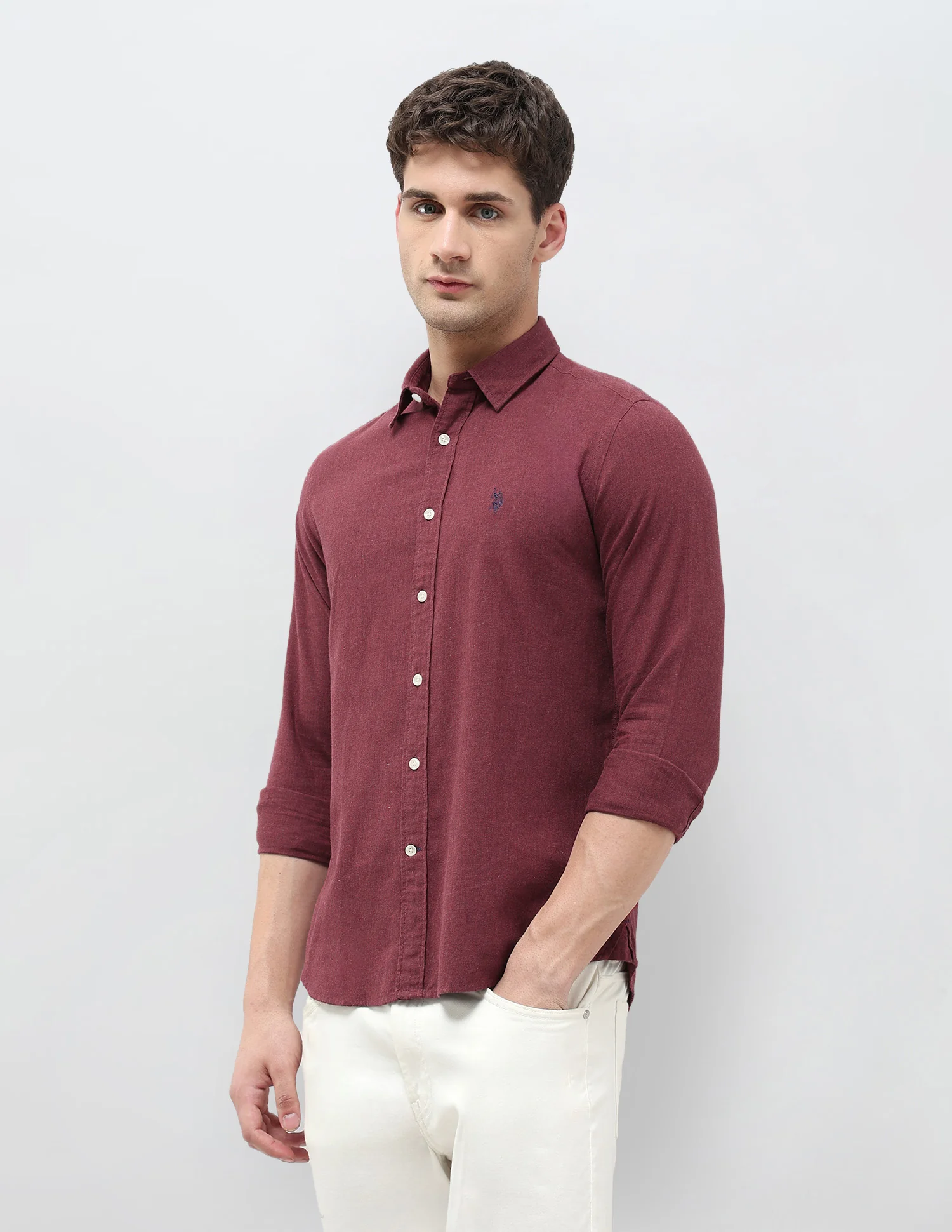 Twill Solid Regular Fit Shirt - Image 4