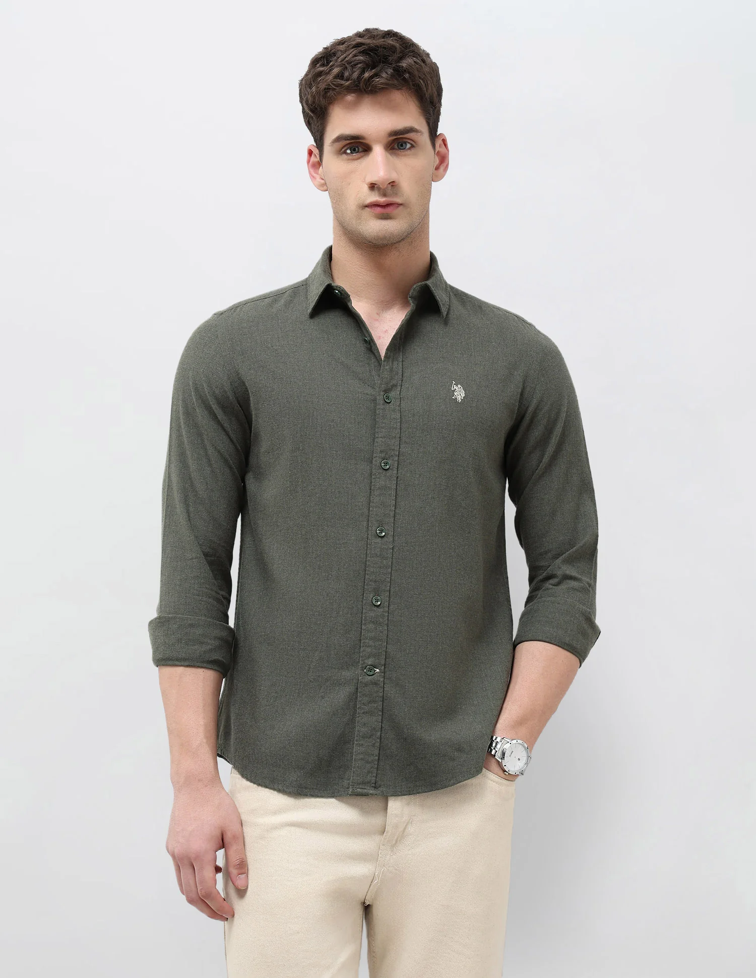 Twill Solid Regular Fit Shirt