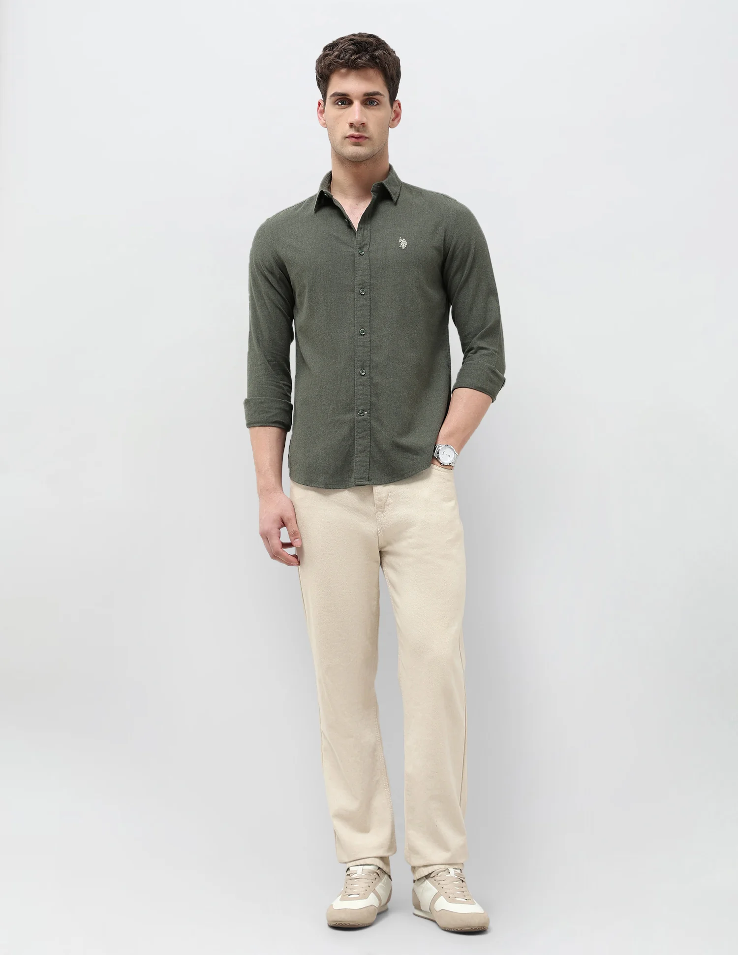 Twill Solid Regular Fit Shirt - Image 3
