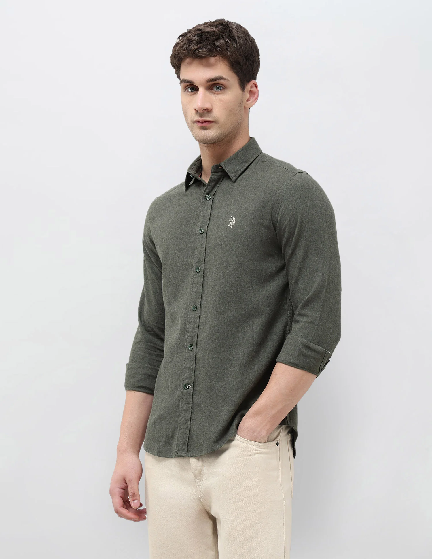 Twill Solid Regular Fit Shirt - Image 4
