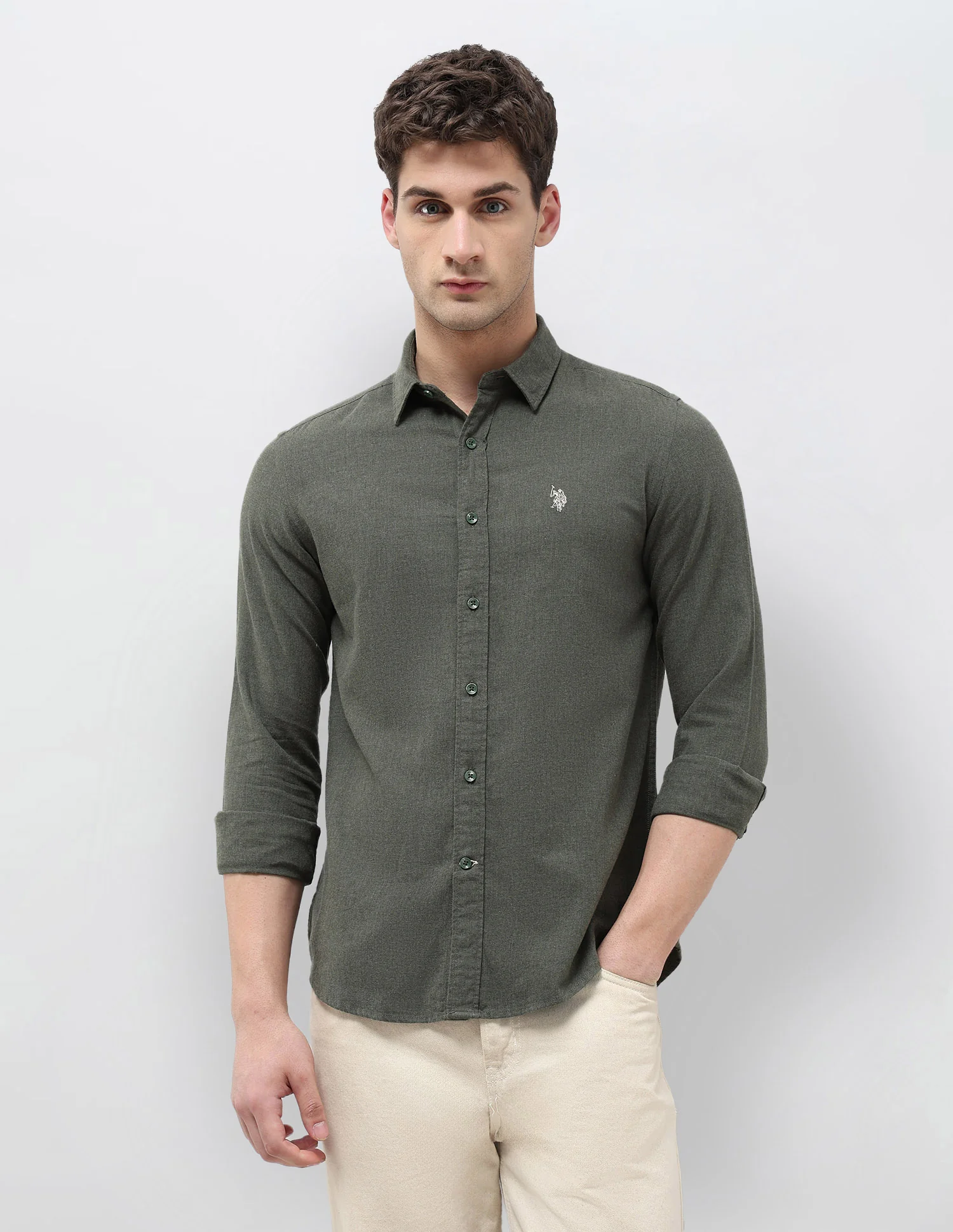 Twill Solid Regular Fit Shirt - Image 6