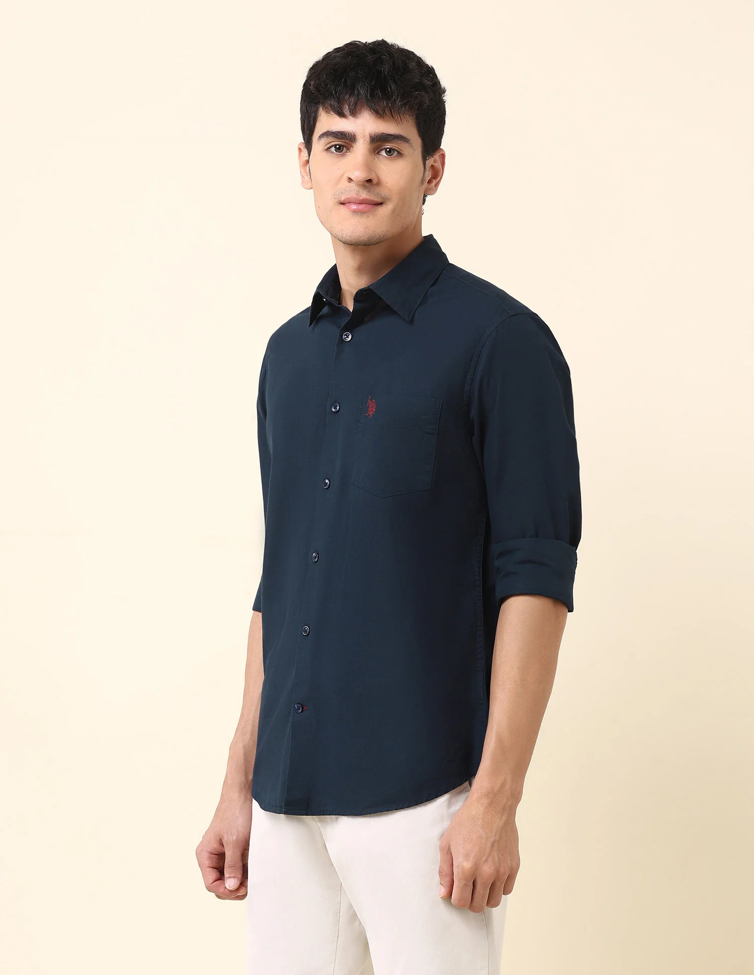 Twill Solid Tailored Fit Shirt - Image 4