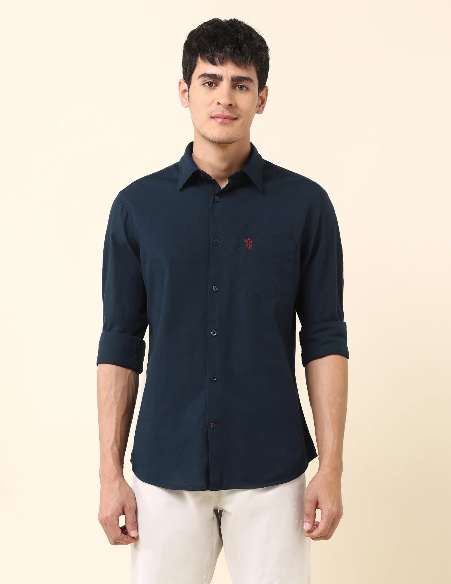 Twill Solid Tailored Fit Shirt - Image 6