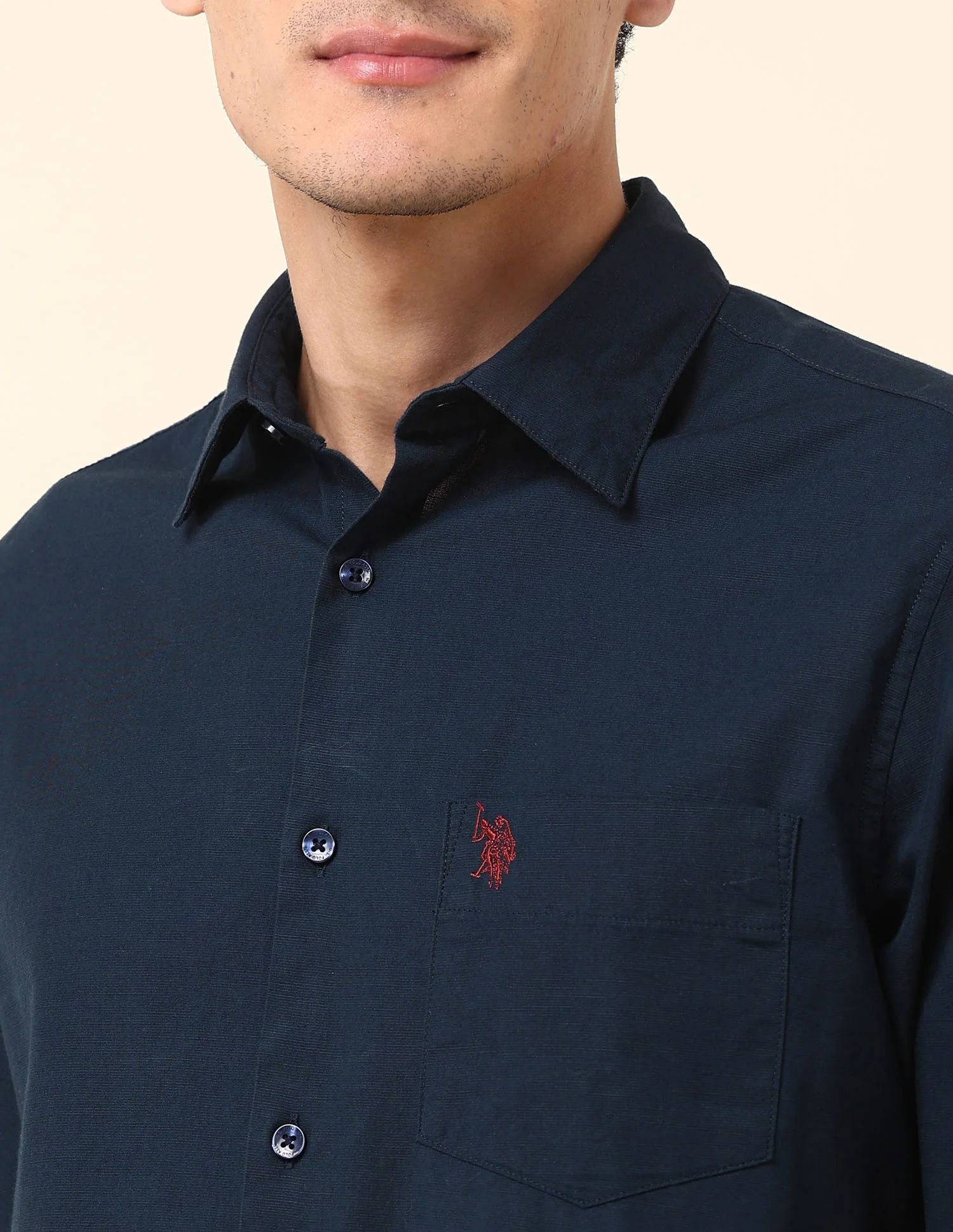 Twill Solid Tailored Fit Shirt - Image 7
