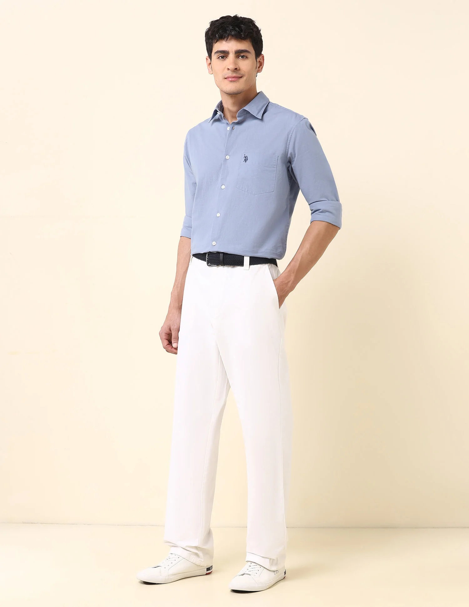 Twill Solid Tailored Fit Shirt - Image 3