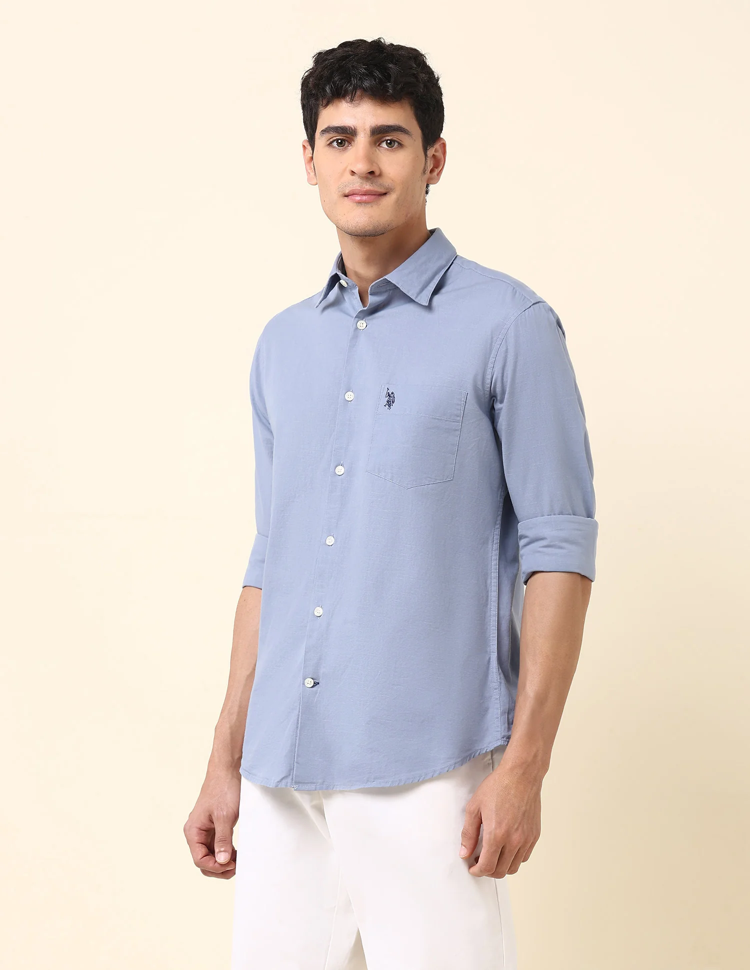 Twill Solid Tailored Fit Shirt - Image 4