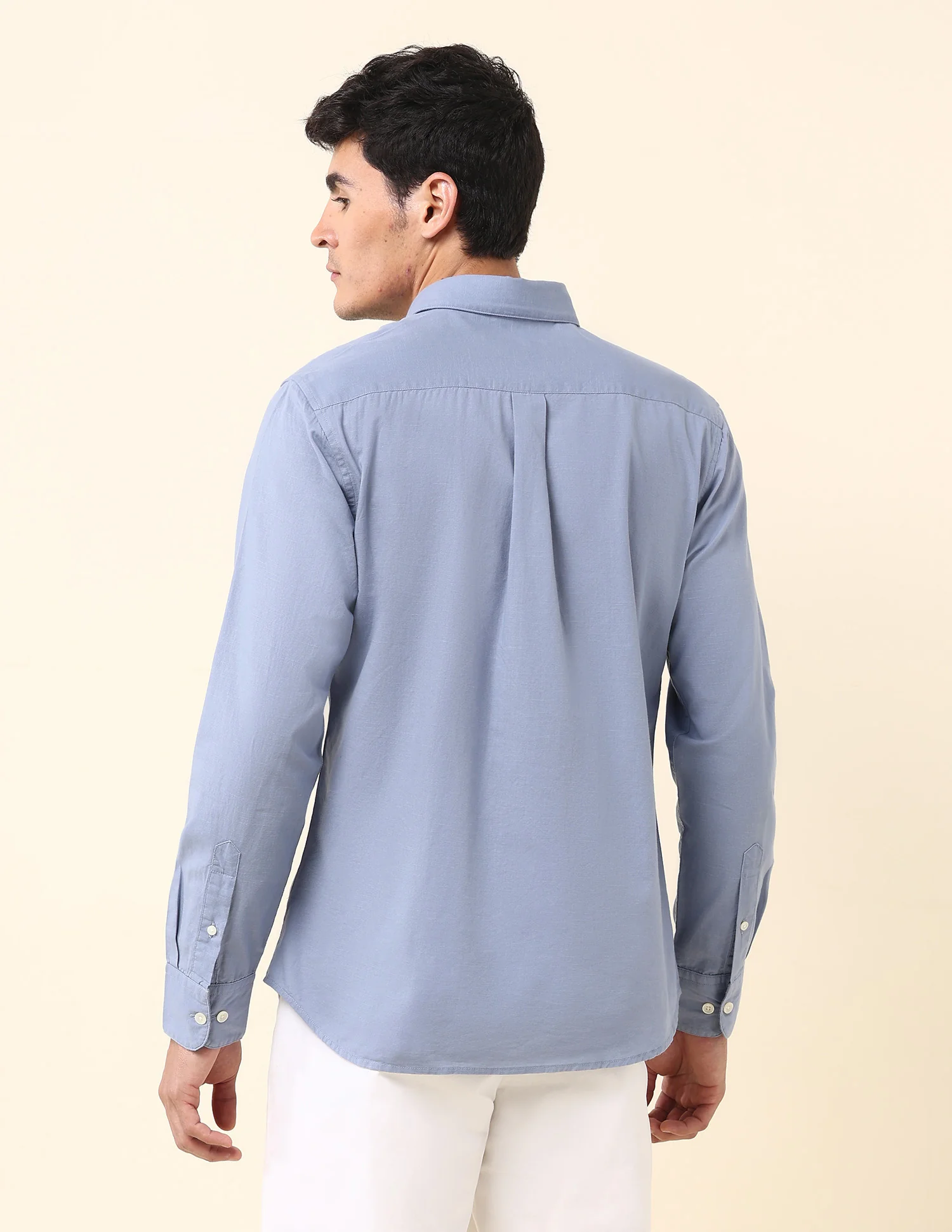 Twill Solid Tailored Fit Shirt - Image 5