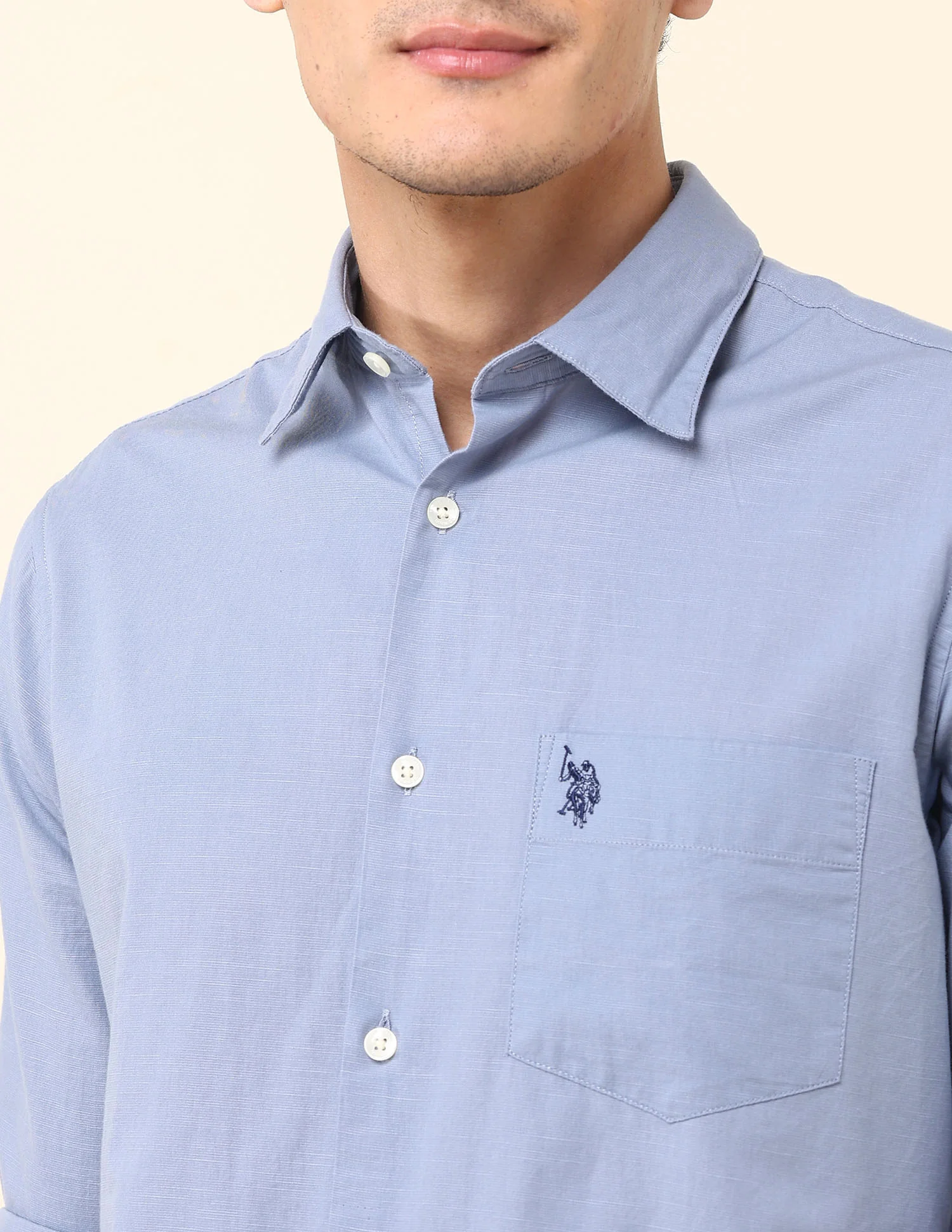 Twill Solid Tailored Fit Shirt - Image 7