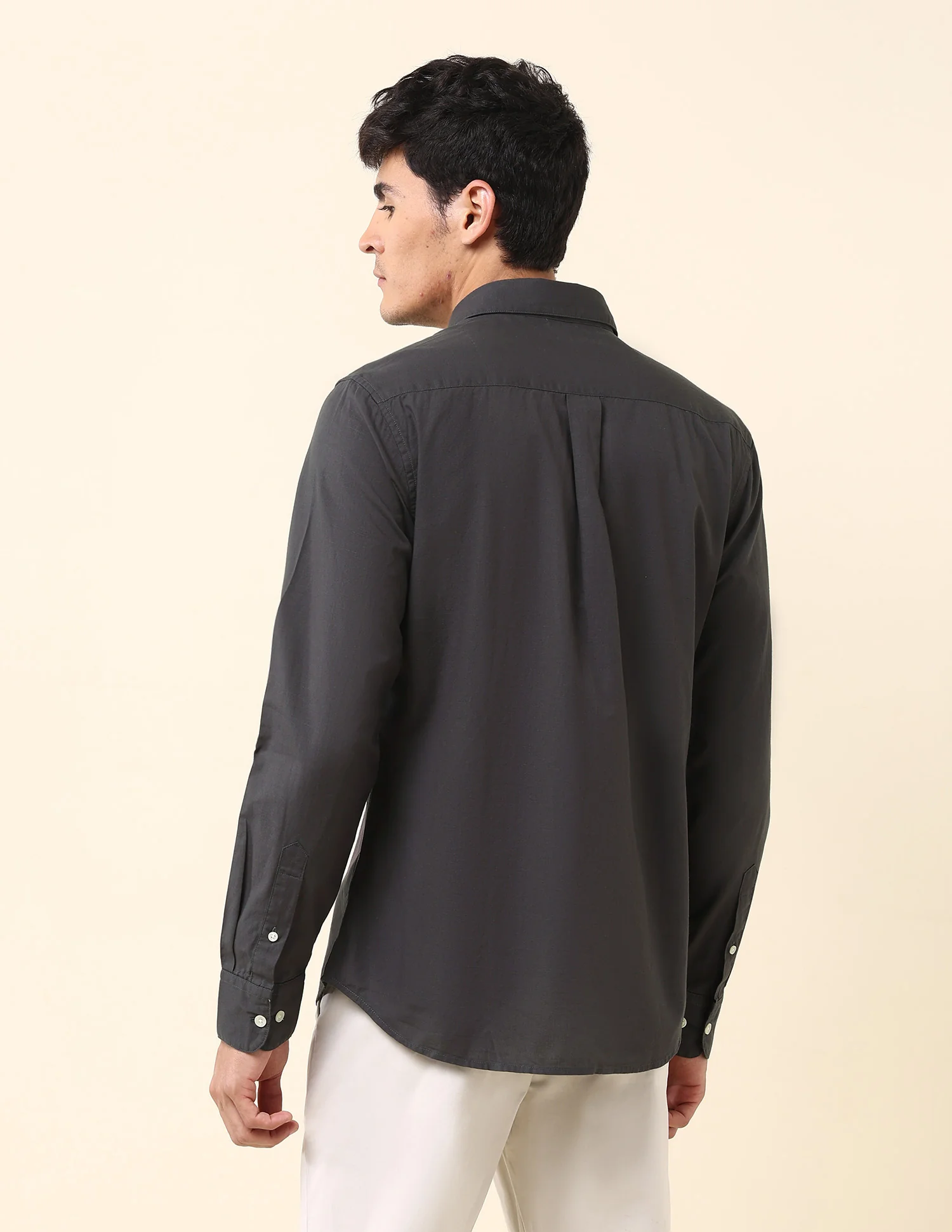 Twill Solid Tailored Fit Shirt - Image 5