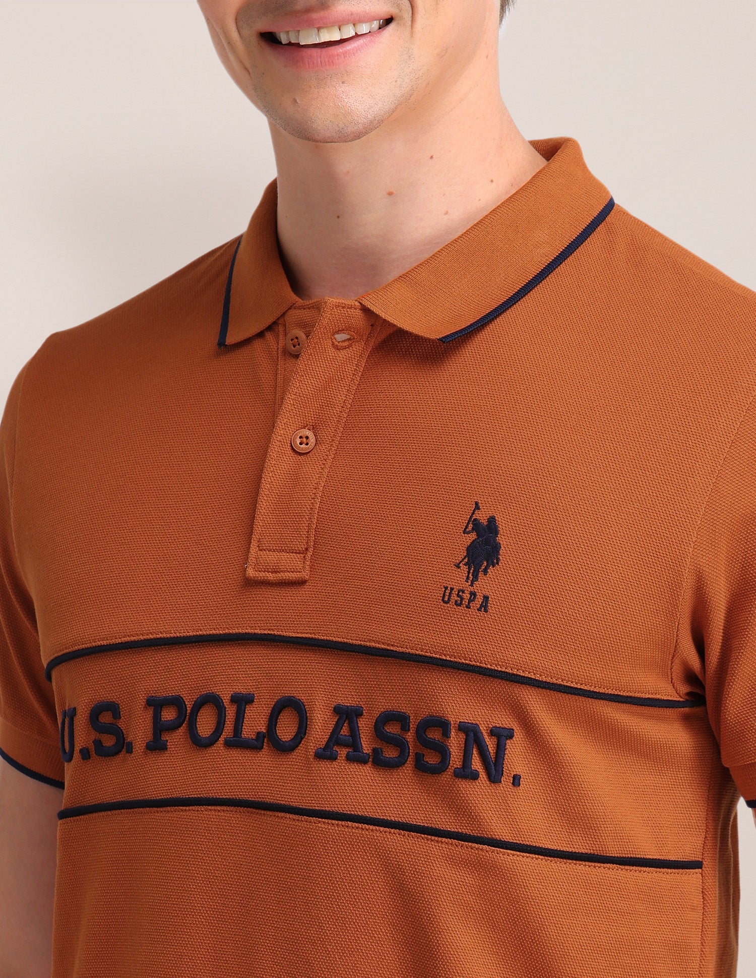 Typographic Printed Cotton Polo Shirt - Image 7