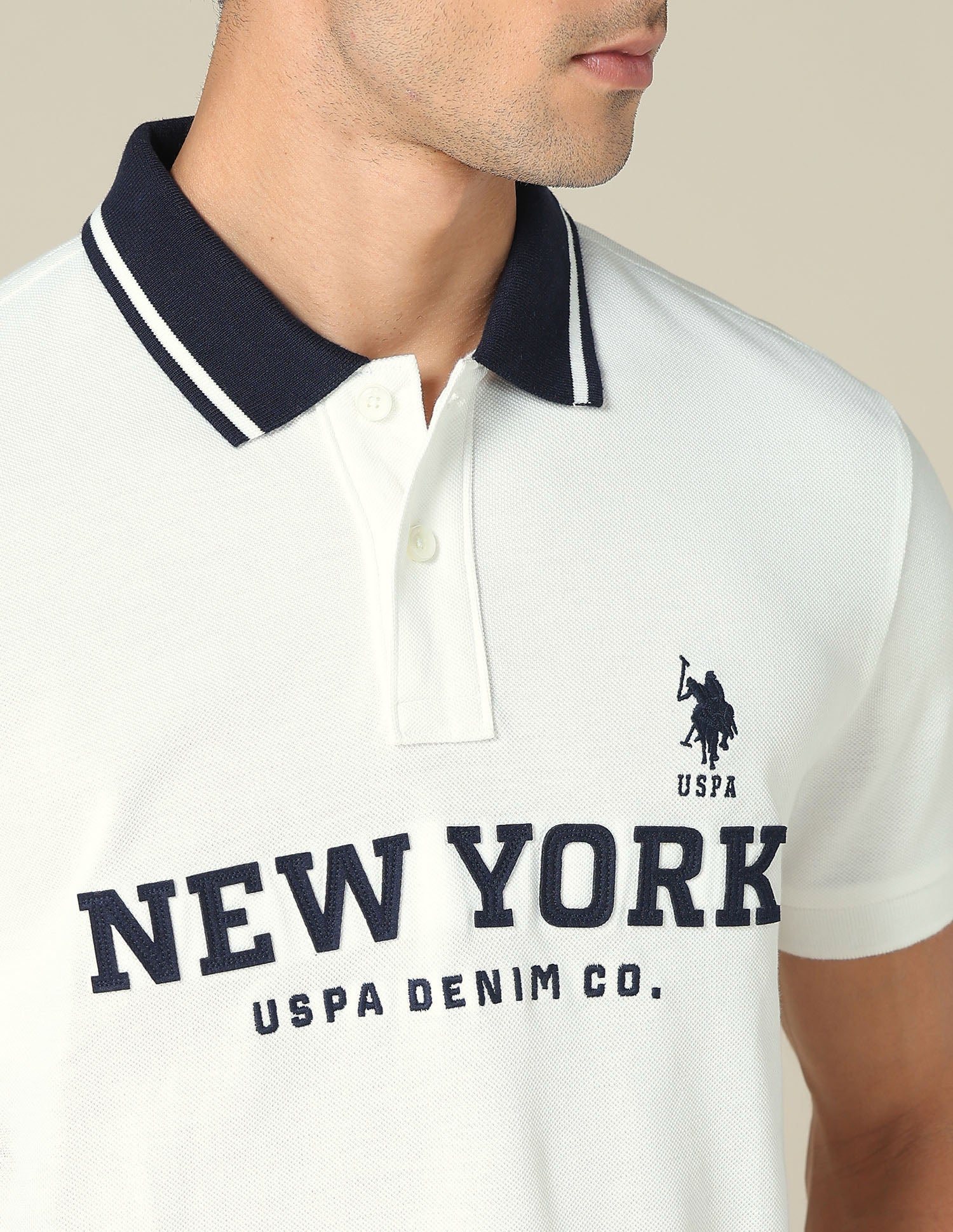 Typographic Printed Muscle Fit Polo Shirt - Image 7