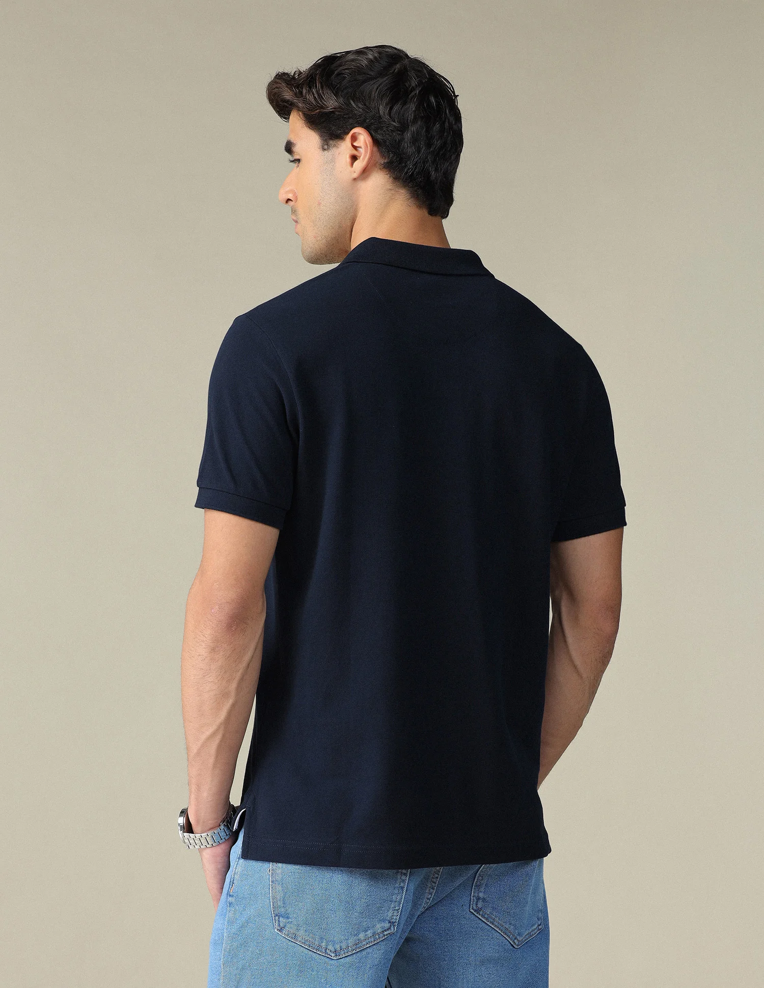 Typographic Printed Muscle Fit Polo Shirt - Image 5