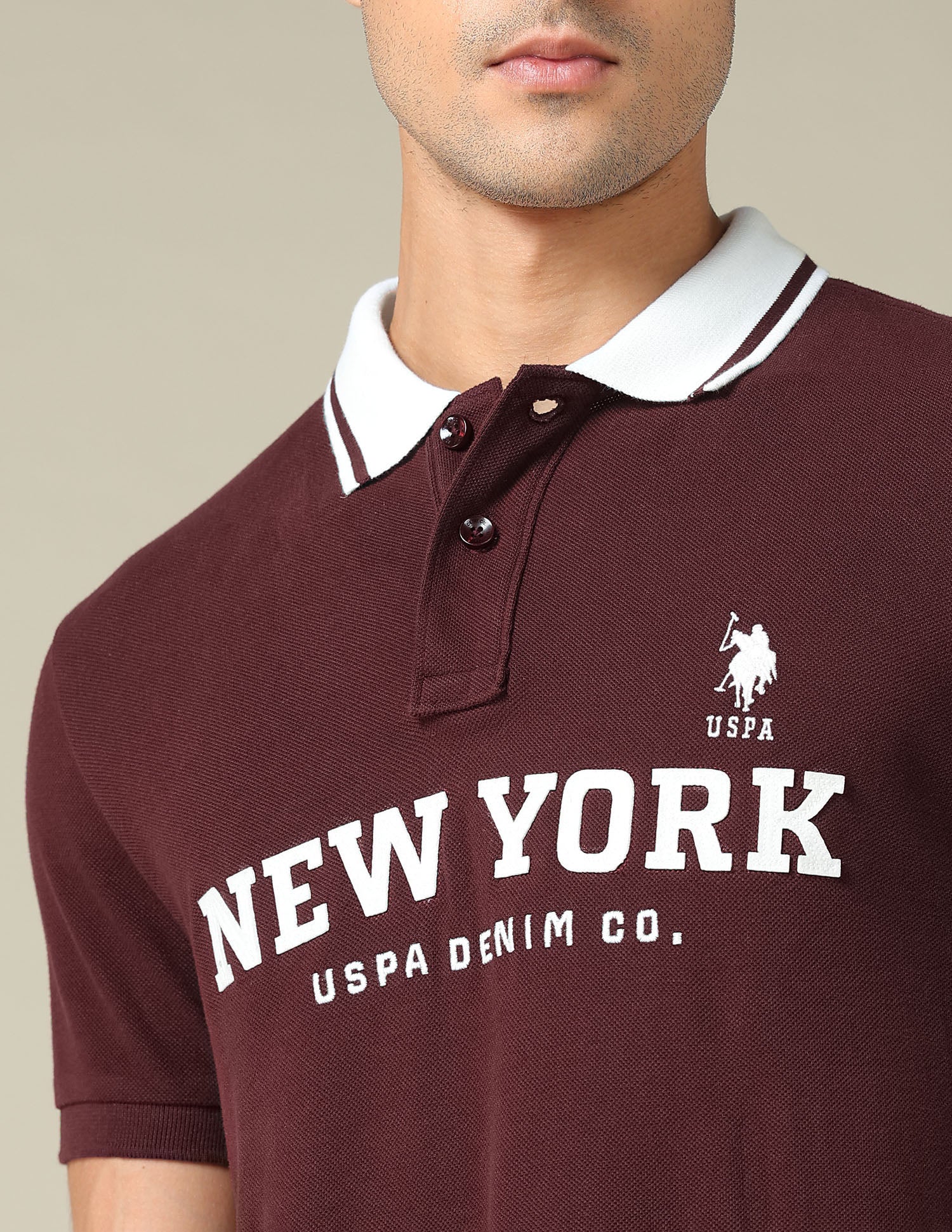 Typographic Printed Muscle Fit Polo Shirt - Image 7