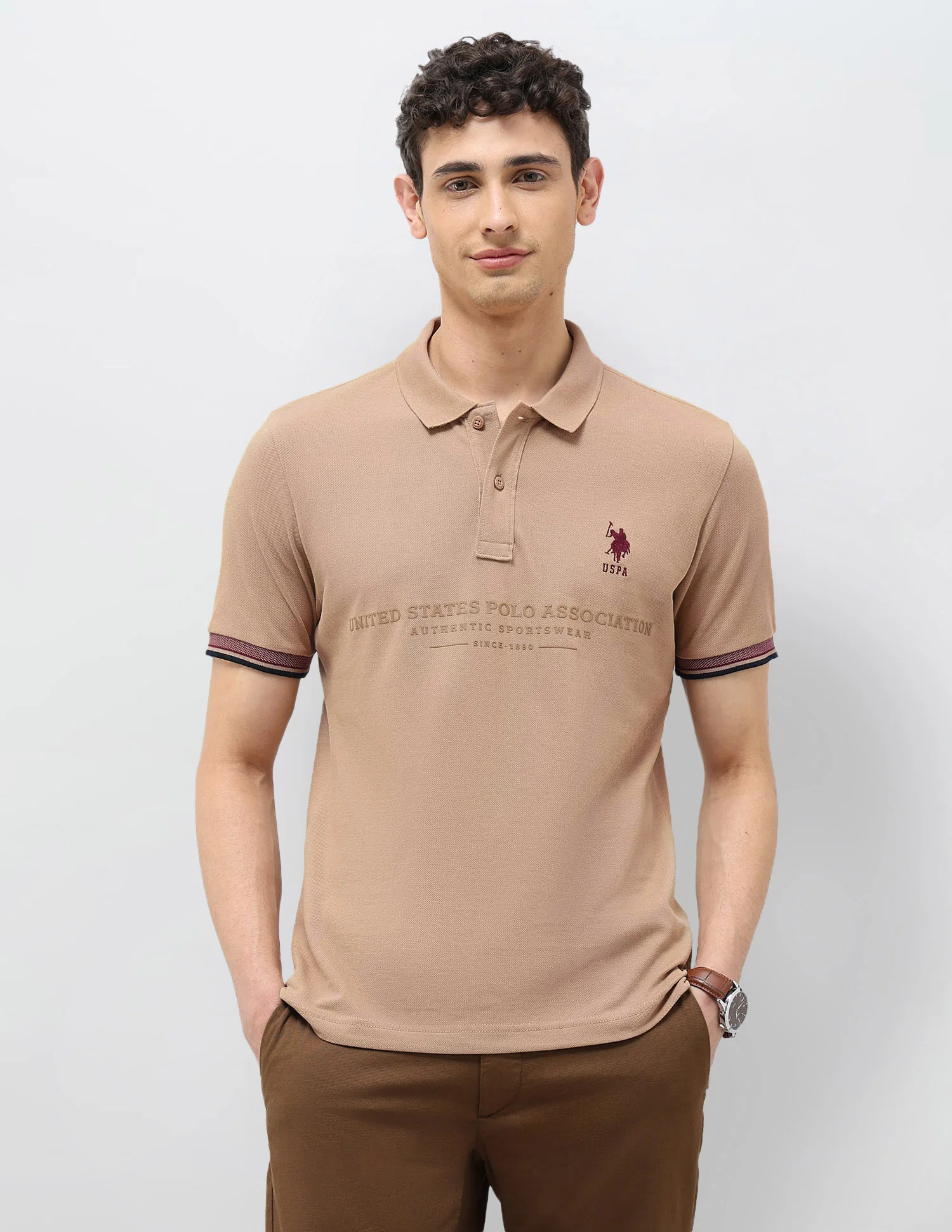 Typographic Printed Slim Fit Polo shirt
