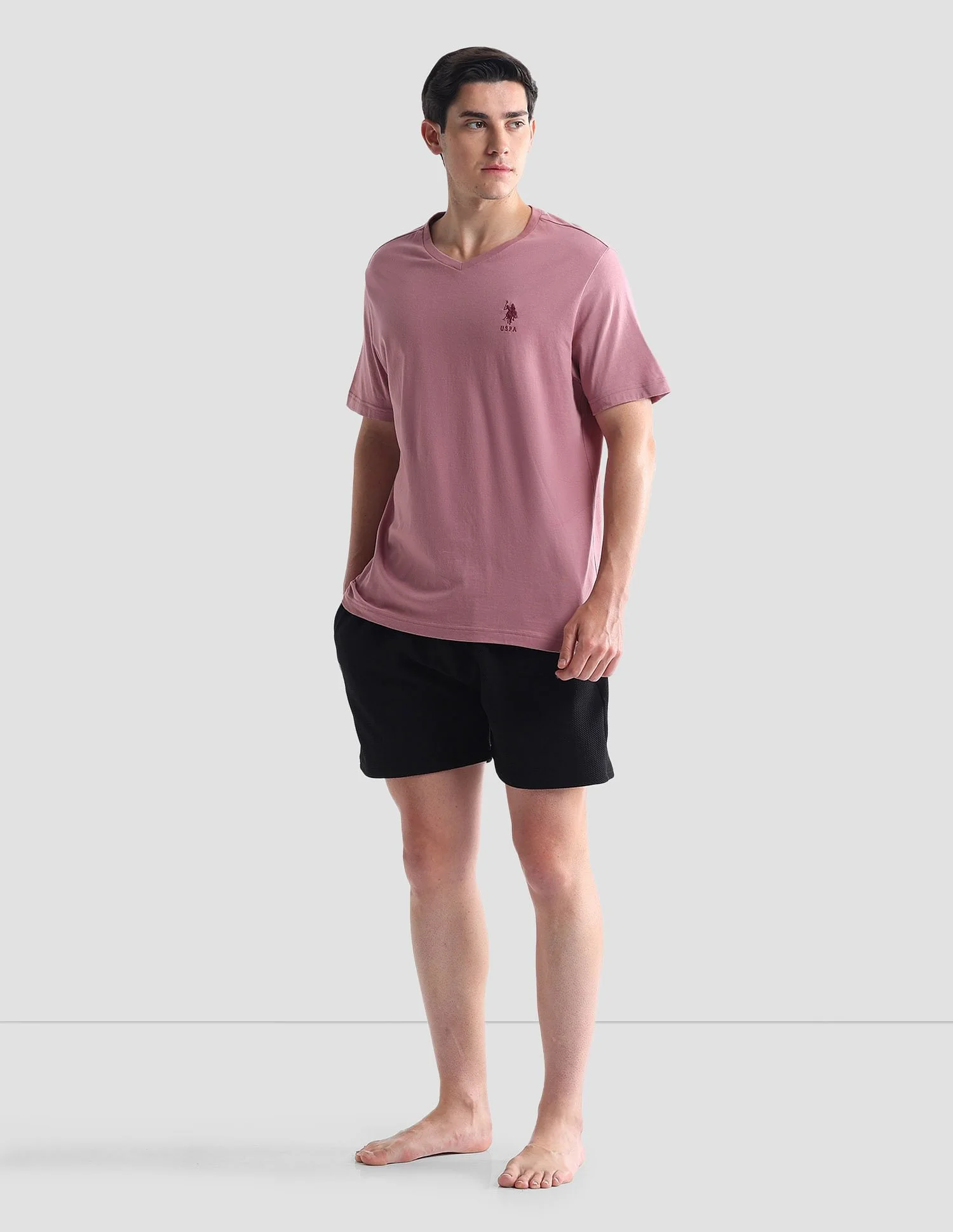 V-Neck Embroidered Logo I638 Lounge T-Shirt - Pack Of 1 - Image 3
