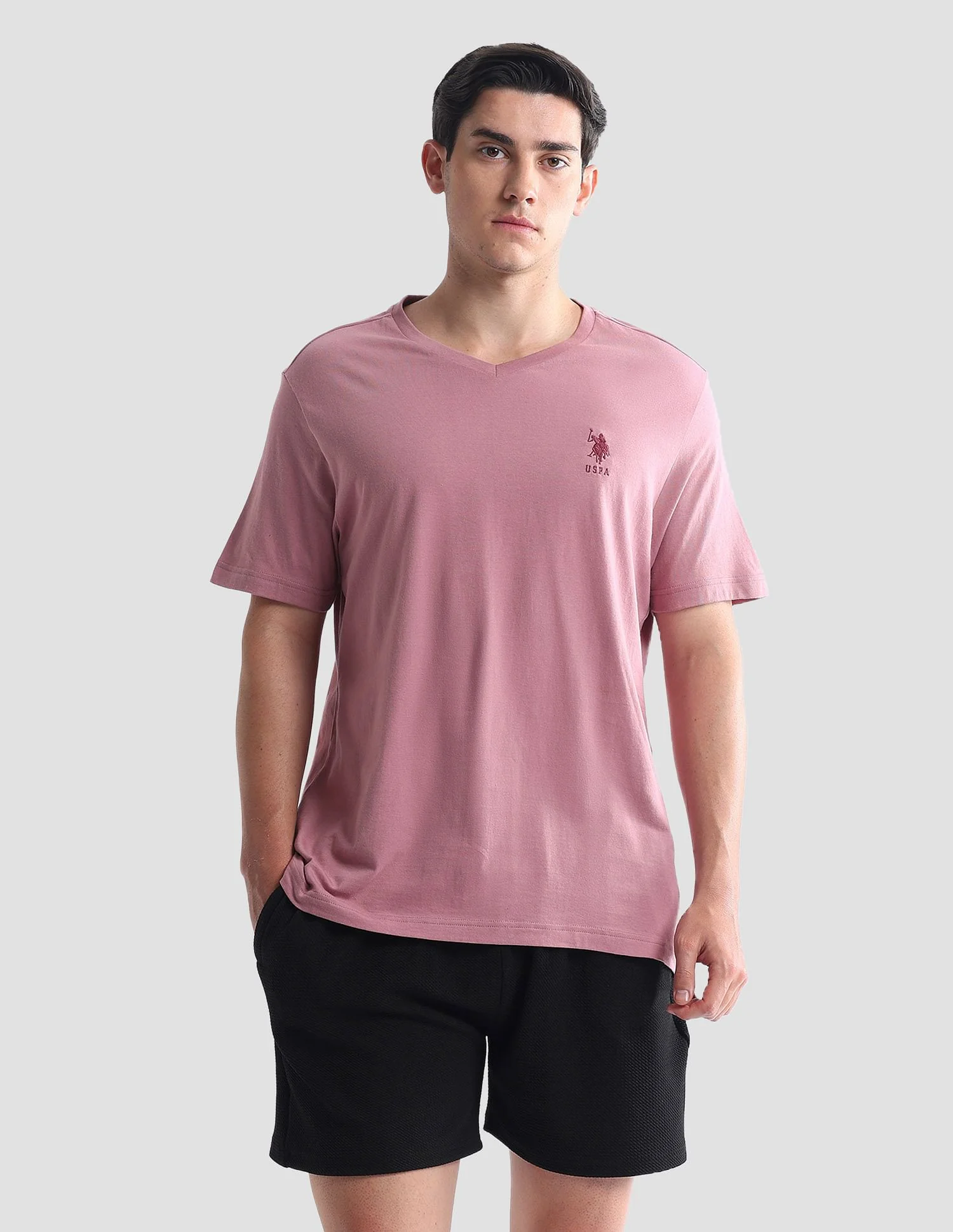V-Neck Embroidered Logo I638 Lounge T-Shirt - Pack Of 1 - Image 6