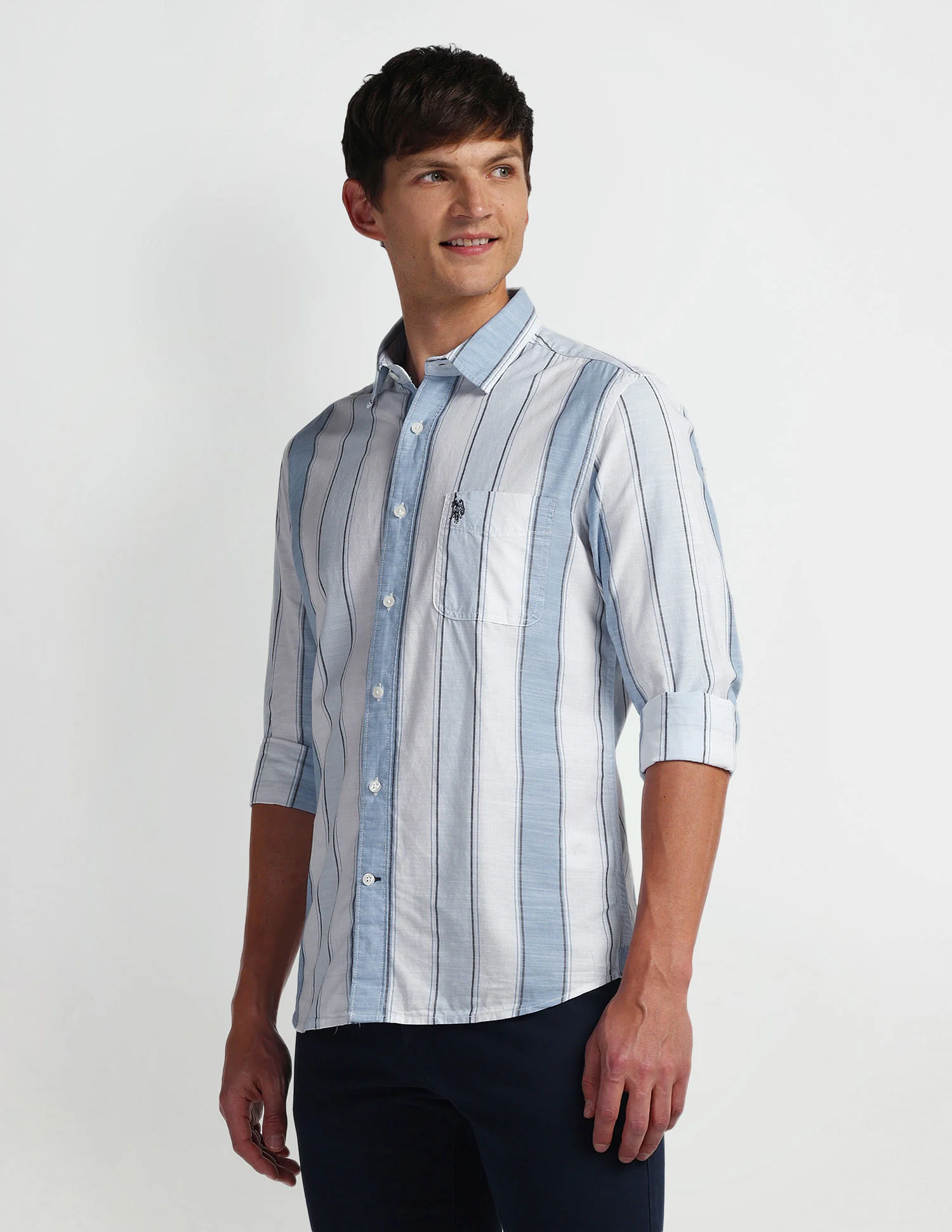 Vertical Stripe Cotton Shirt - Image 4