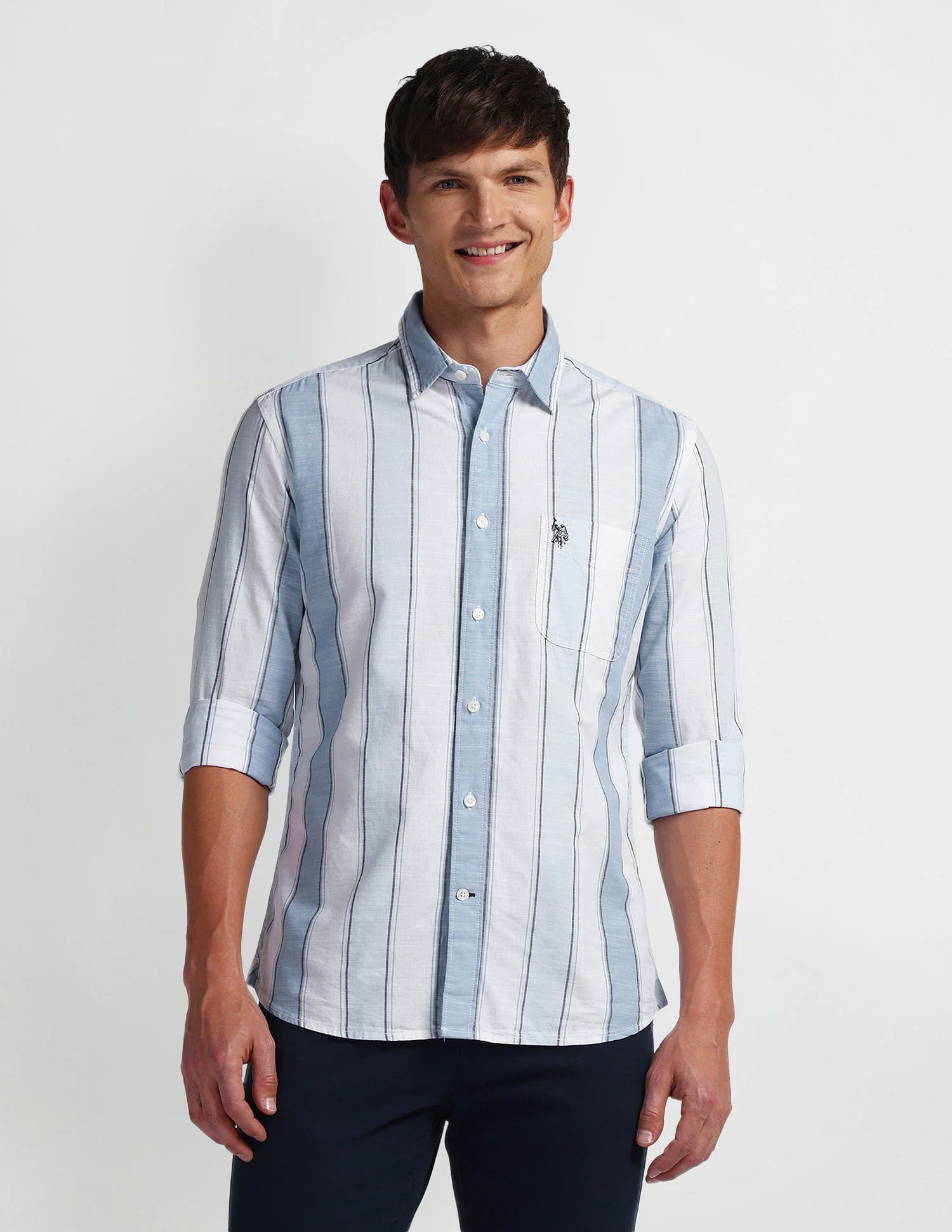 Vertical Stripe Cotton Shirt - Image 6