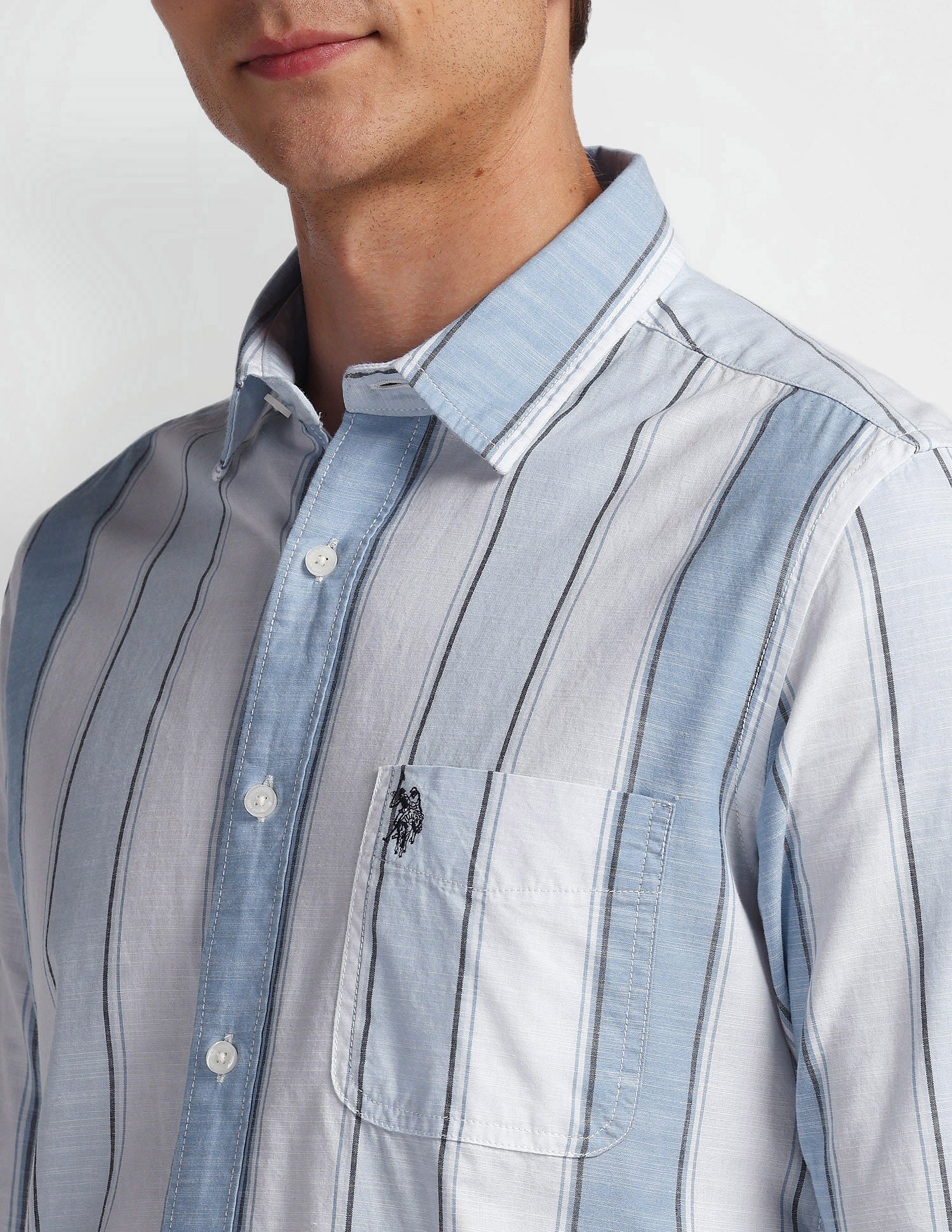 Vertical Stripe Cotton Shirt - Image 7